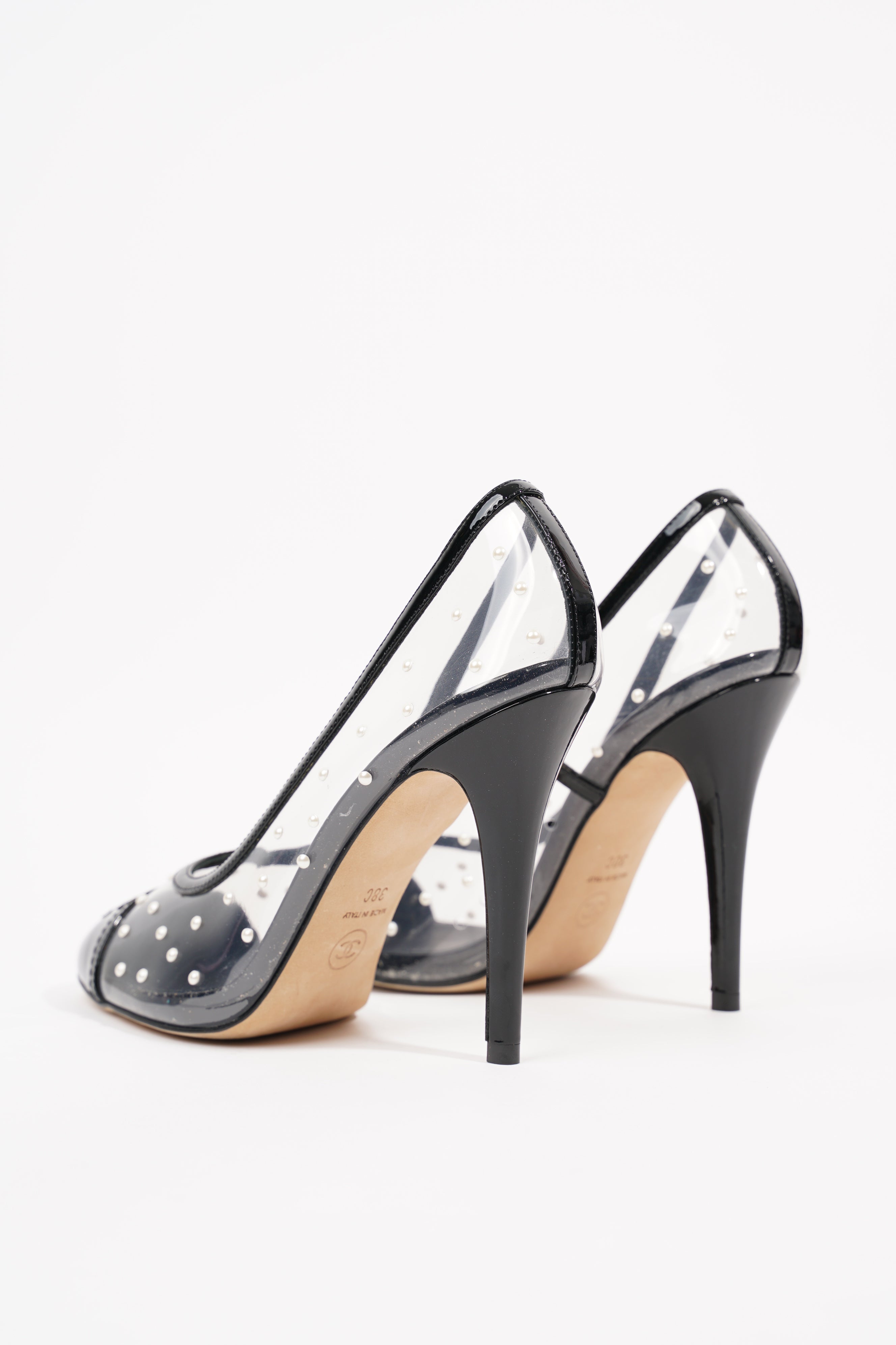 Chanel Womens Transparent Pump Black EU 38 / UK 5