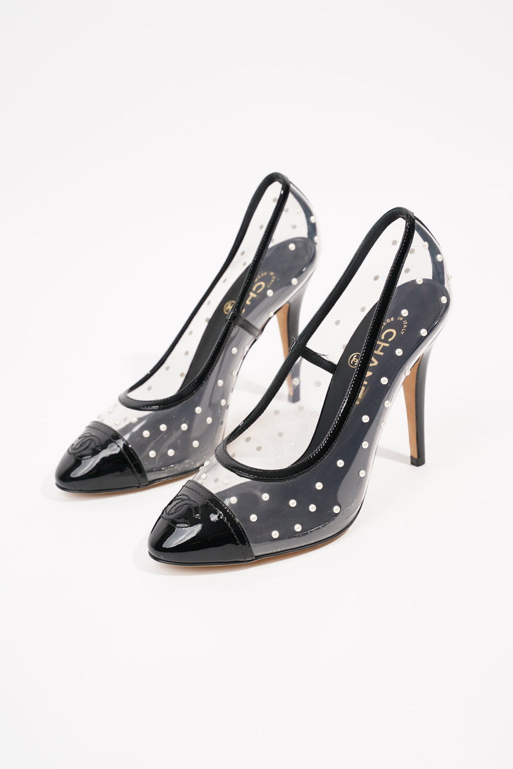 Chanel Womens Transparent Pump Black EU 38 / UK 5