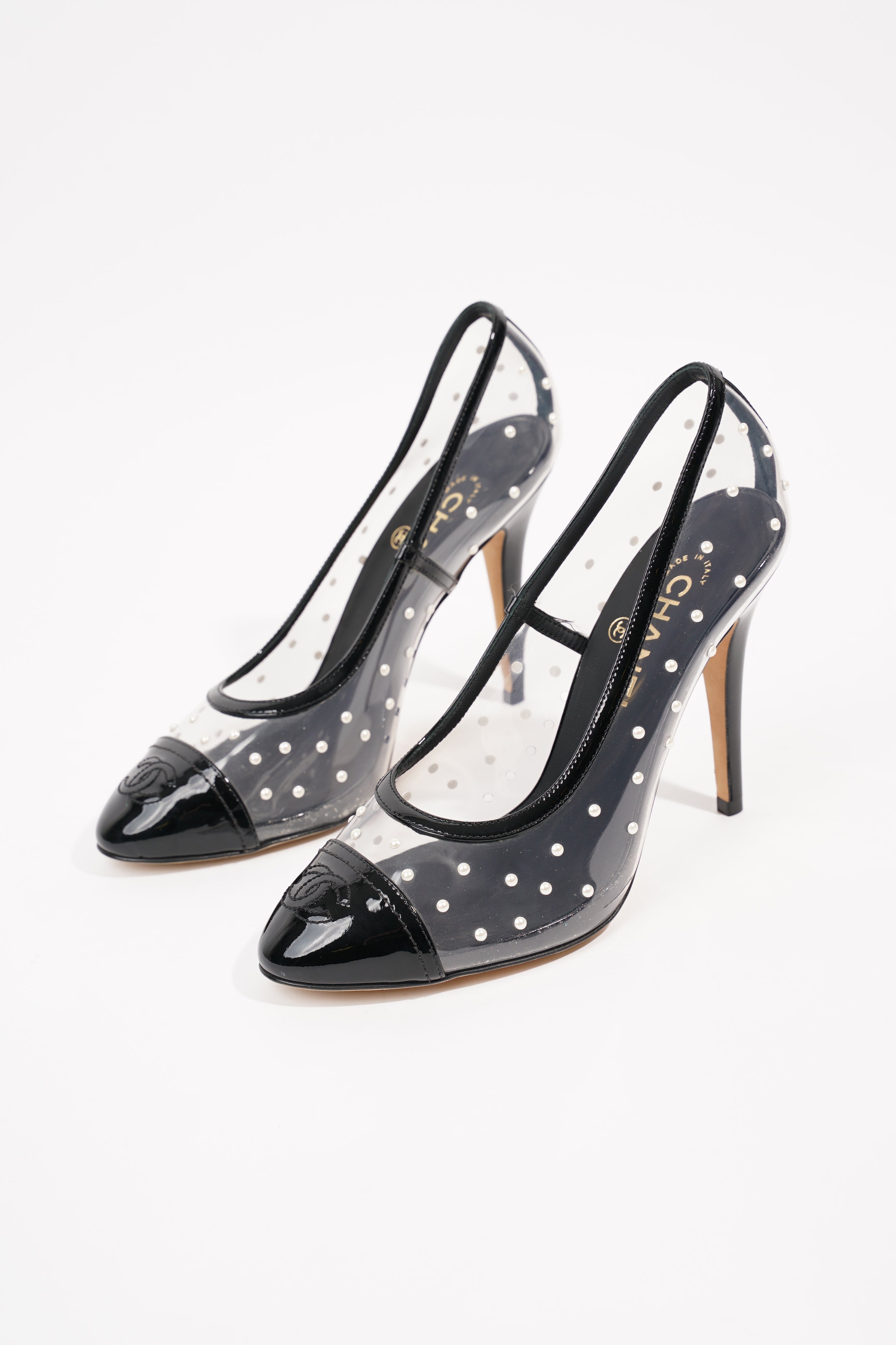 Chanel Womens Transparent Pump Black EU 38 / UK 5