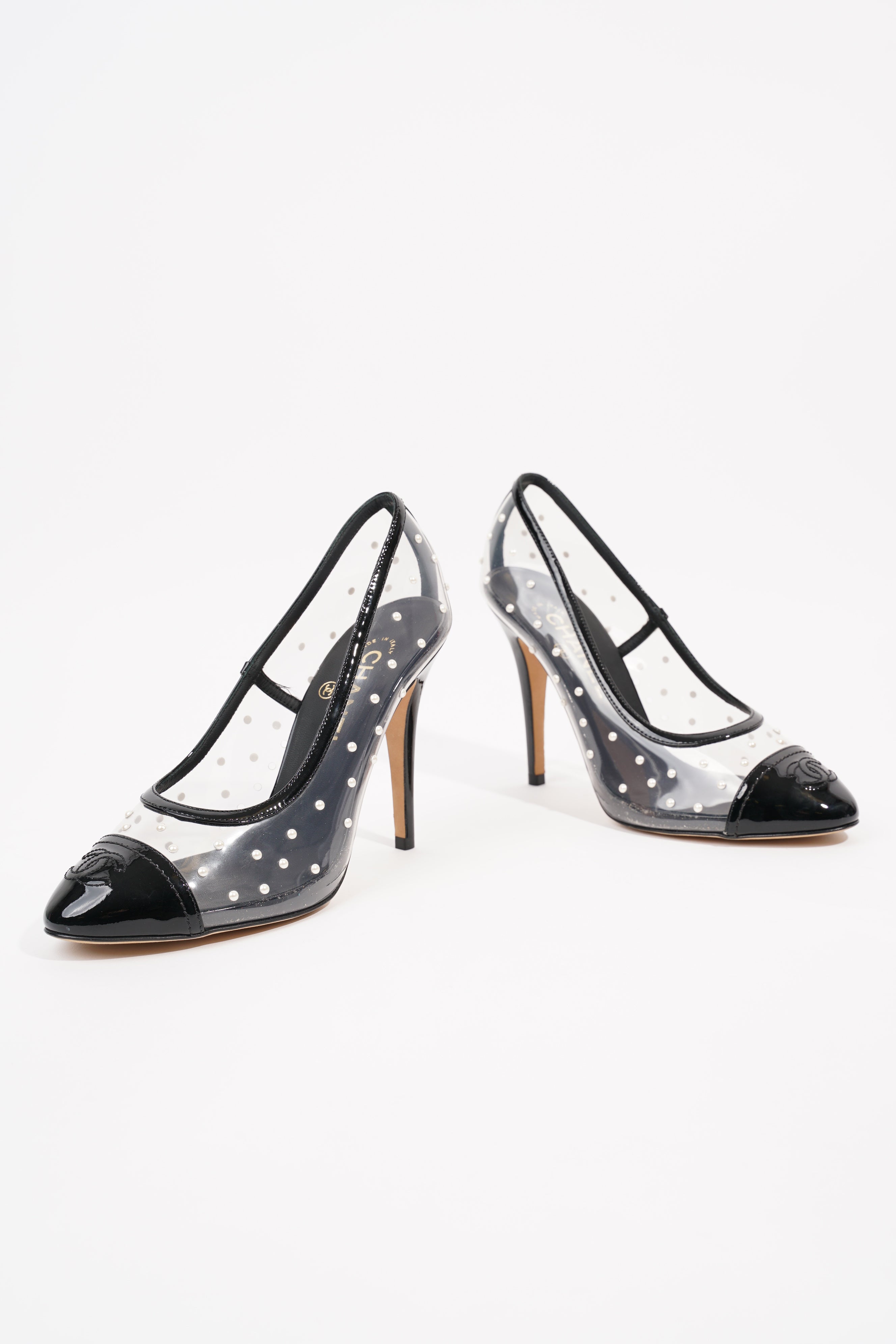 Chanel Womens Transparent Pump Black EU 38 / UK 5