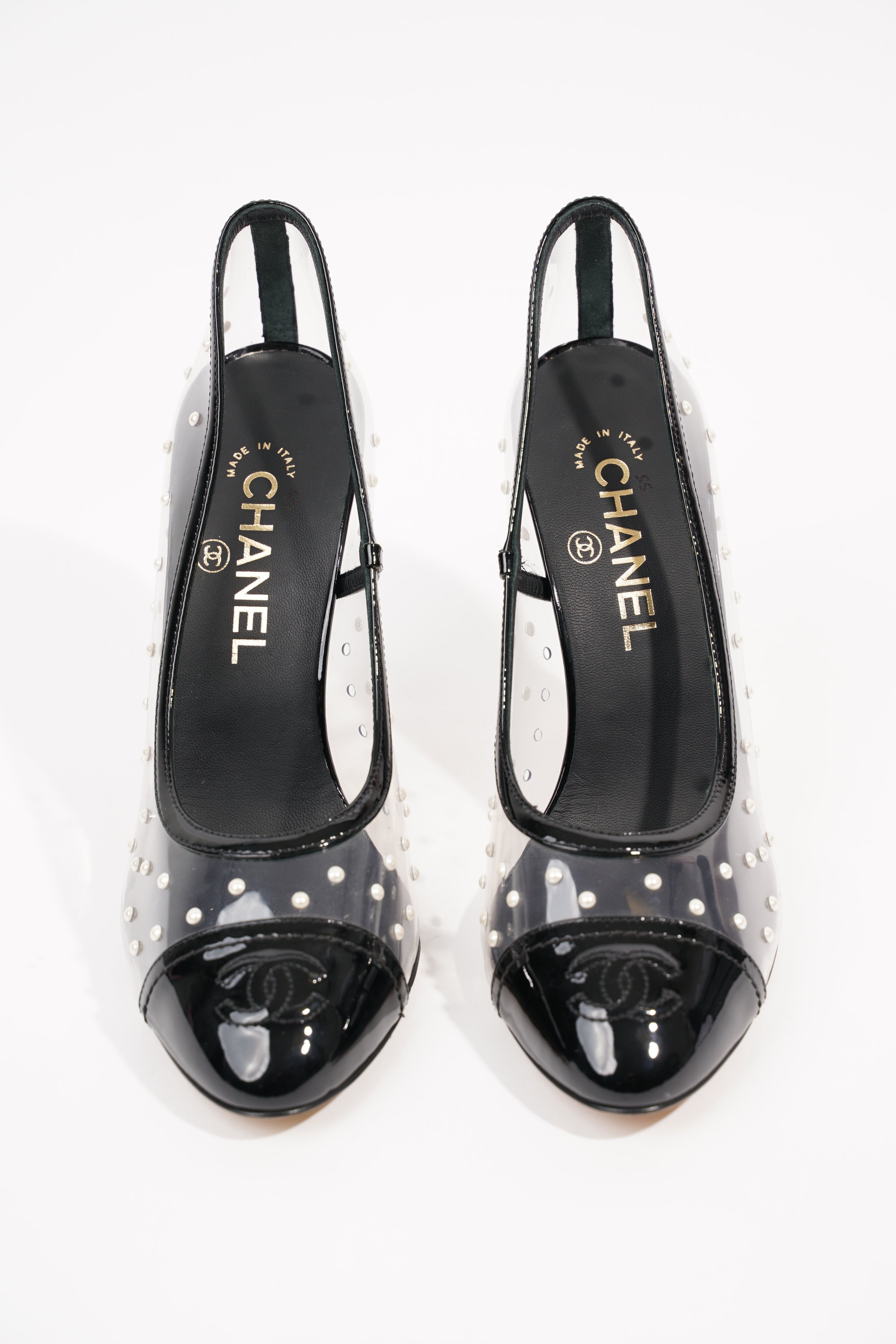 Chanel Womens Transparent Pump Black EU 38 / UK 5