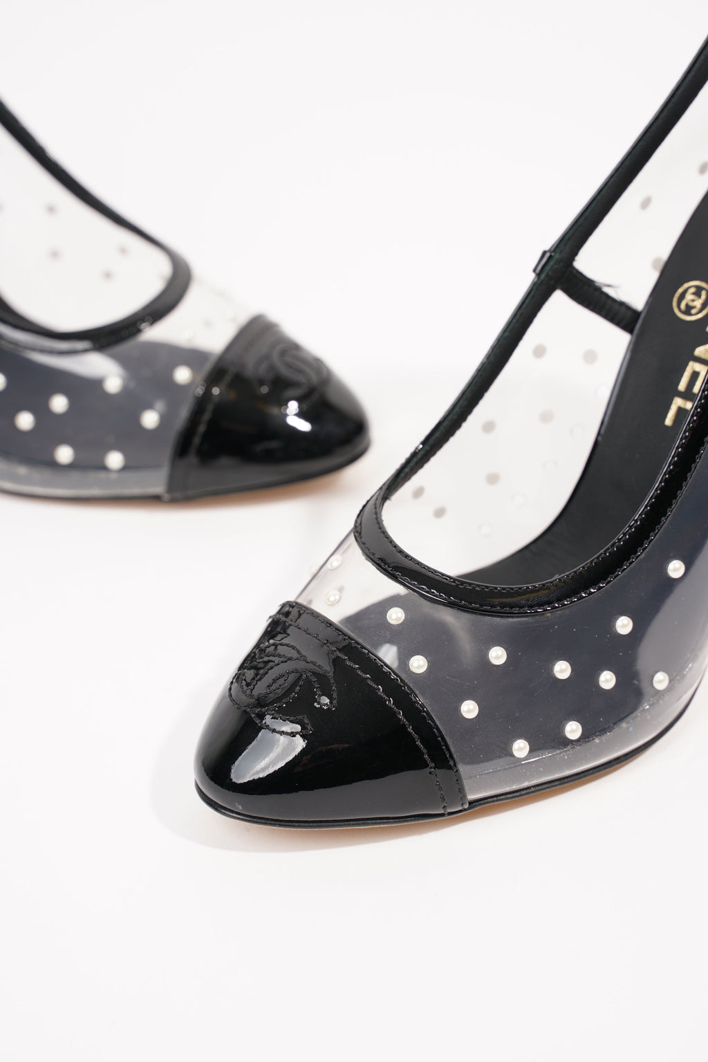 Chanel Womens Transparent Pump Black EU 38 / UK 5