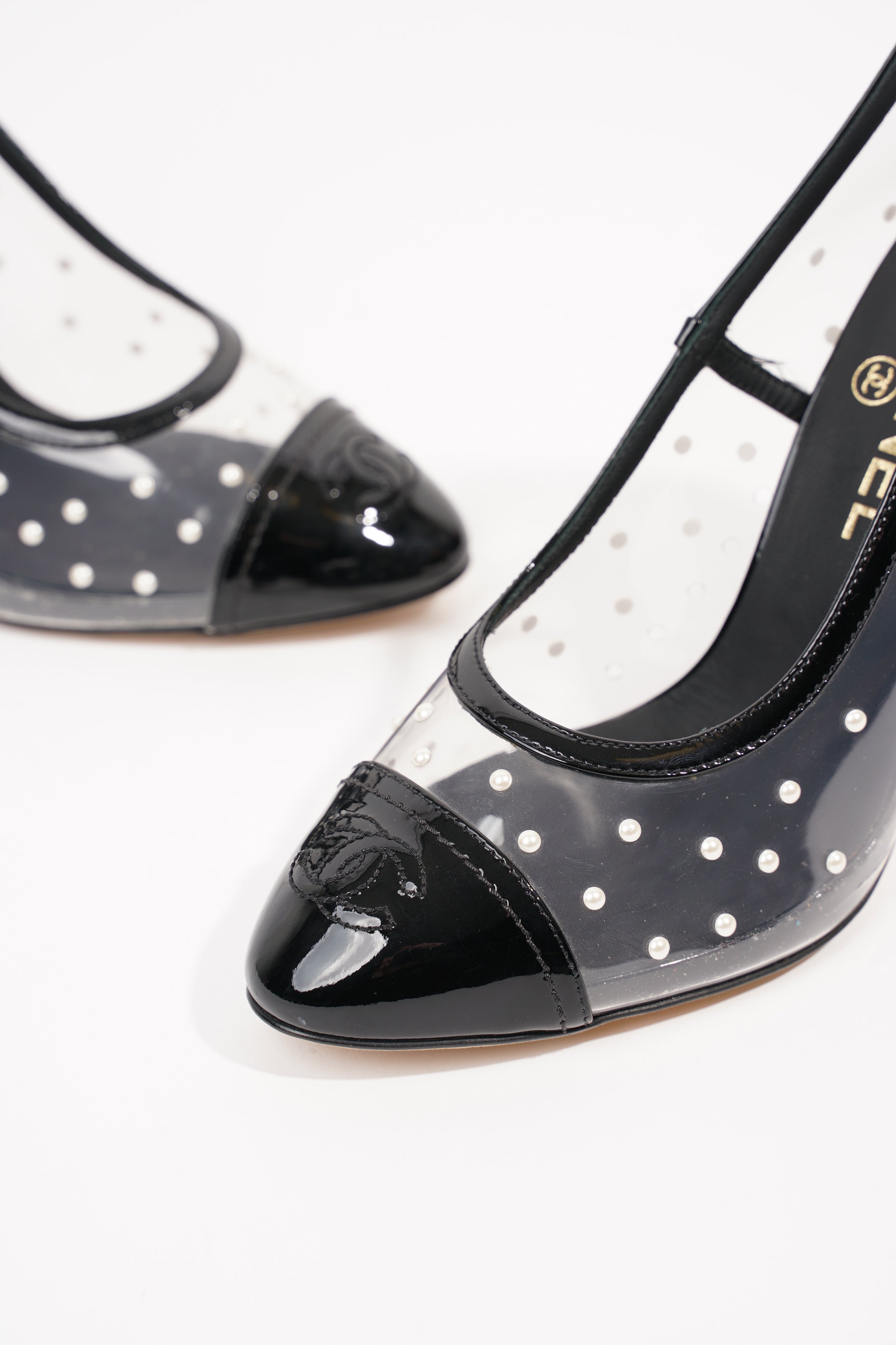 Chanel Womens Transparent Pump Black EU 38 / UK 5