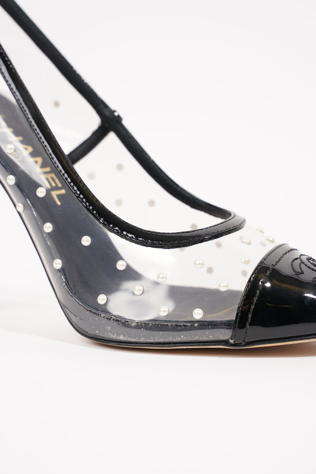 Chanel Womens Transparent Pump Black EU 38 / UK 5