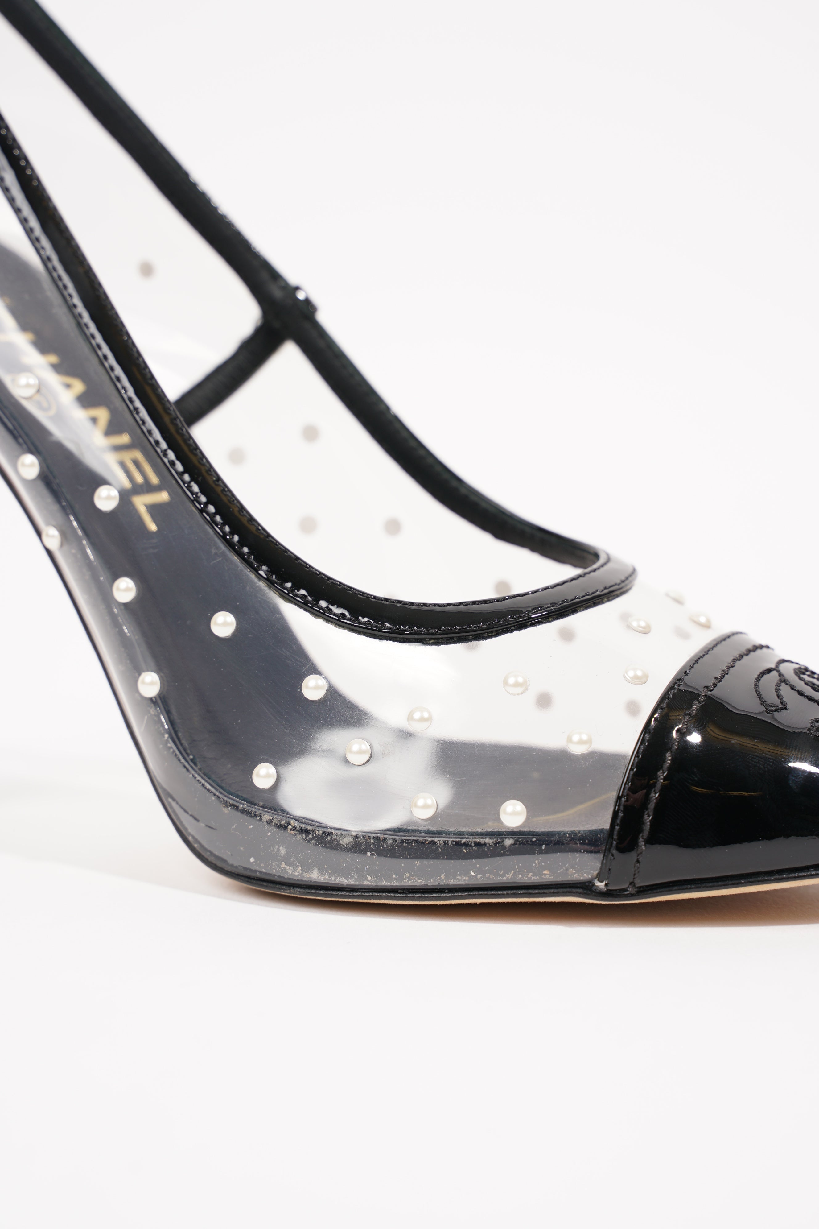 Chanel Womens Transparent Pump Black EU 38 / UK 5