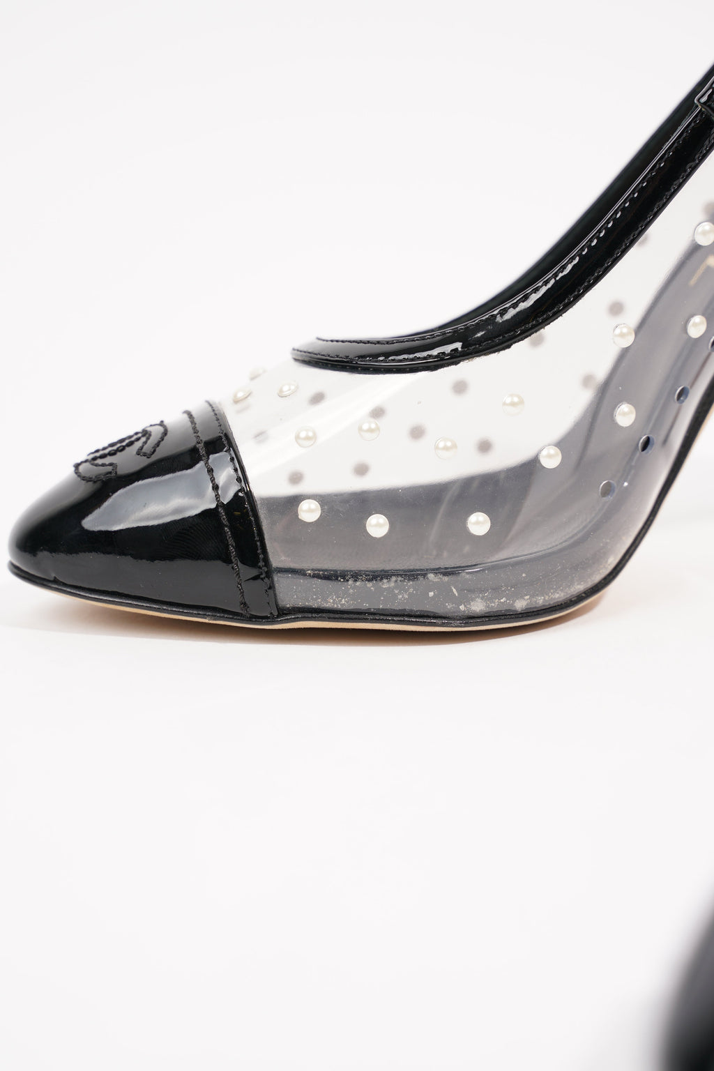 Chanel Womens Transparent Pump Black EU 38 / UK 5