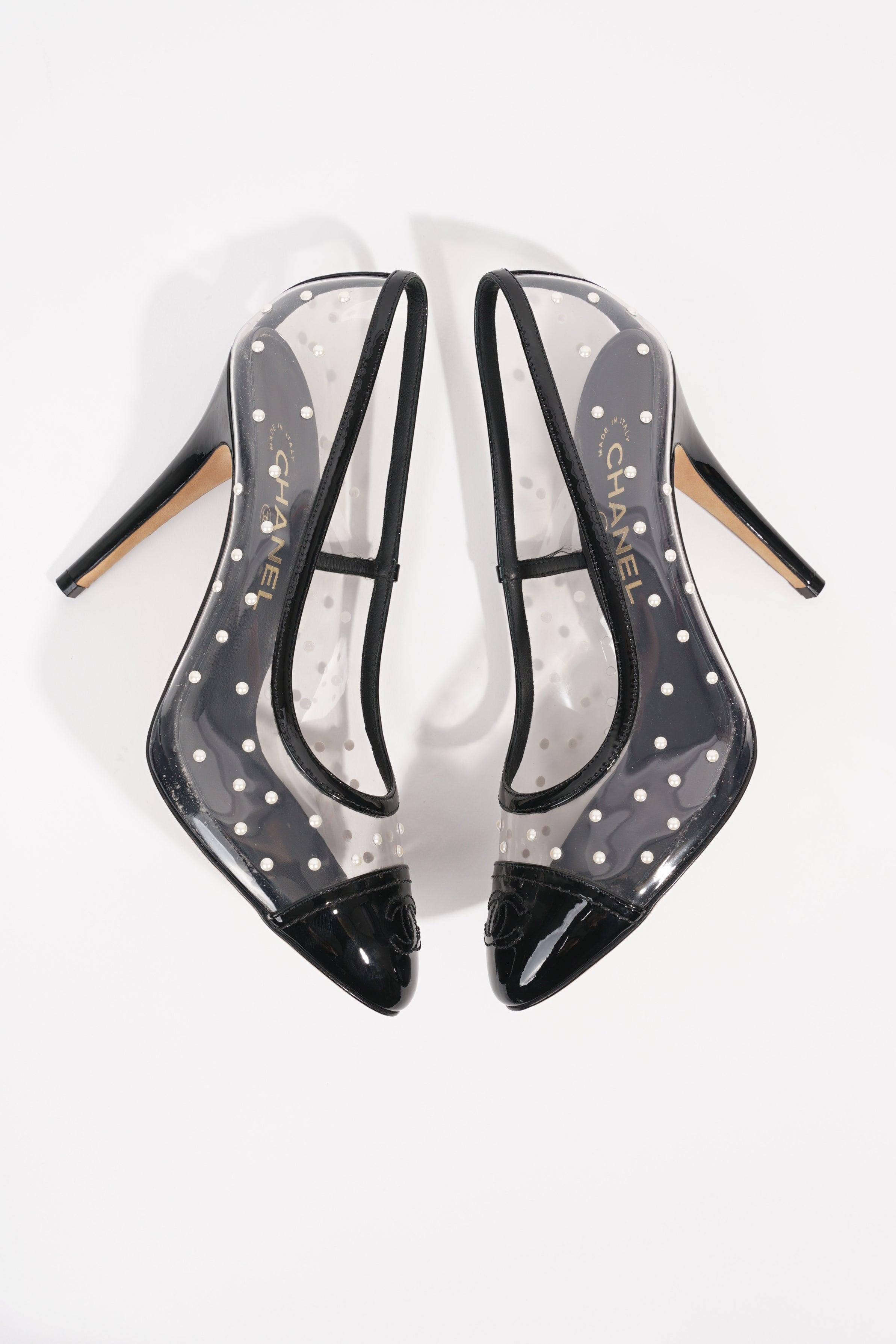 Chanel Womens Transparent Pump Black EU 38 / UK 5