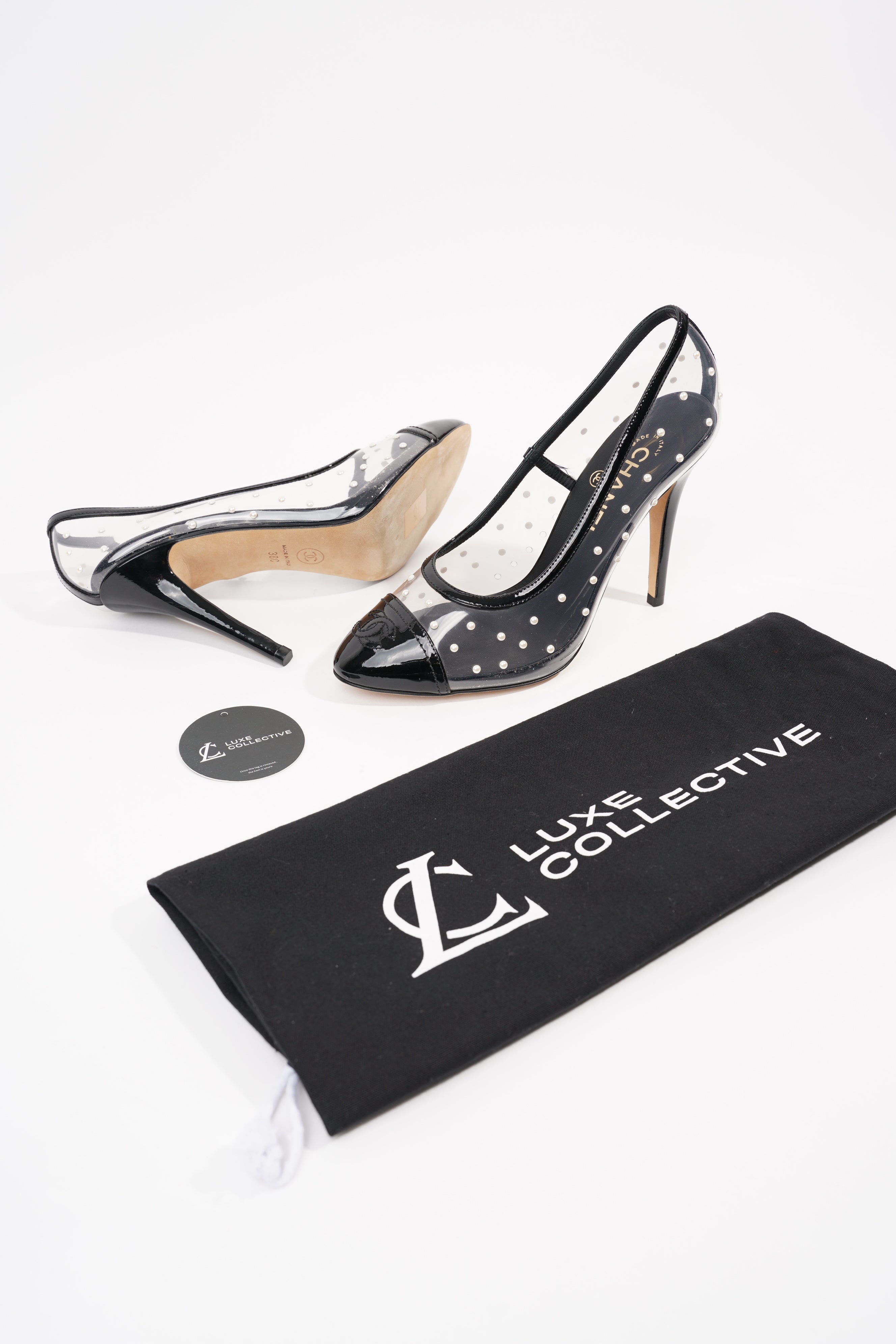 Chanel Womens Transparent Pump Black EU 38 / UK 5