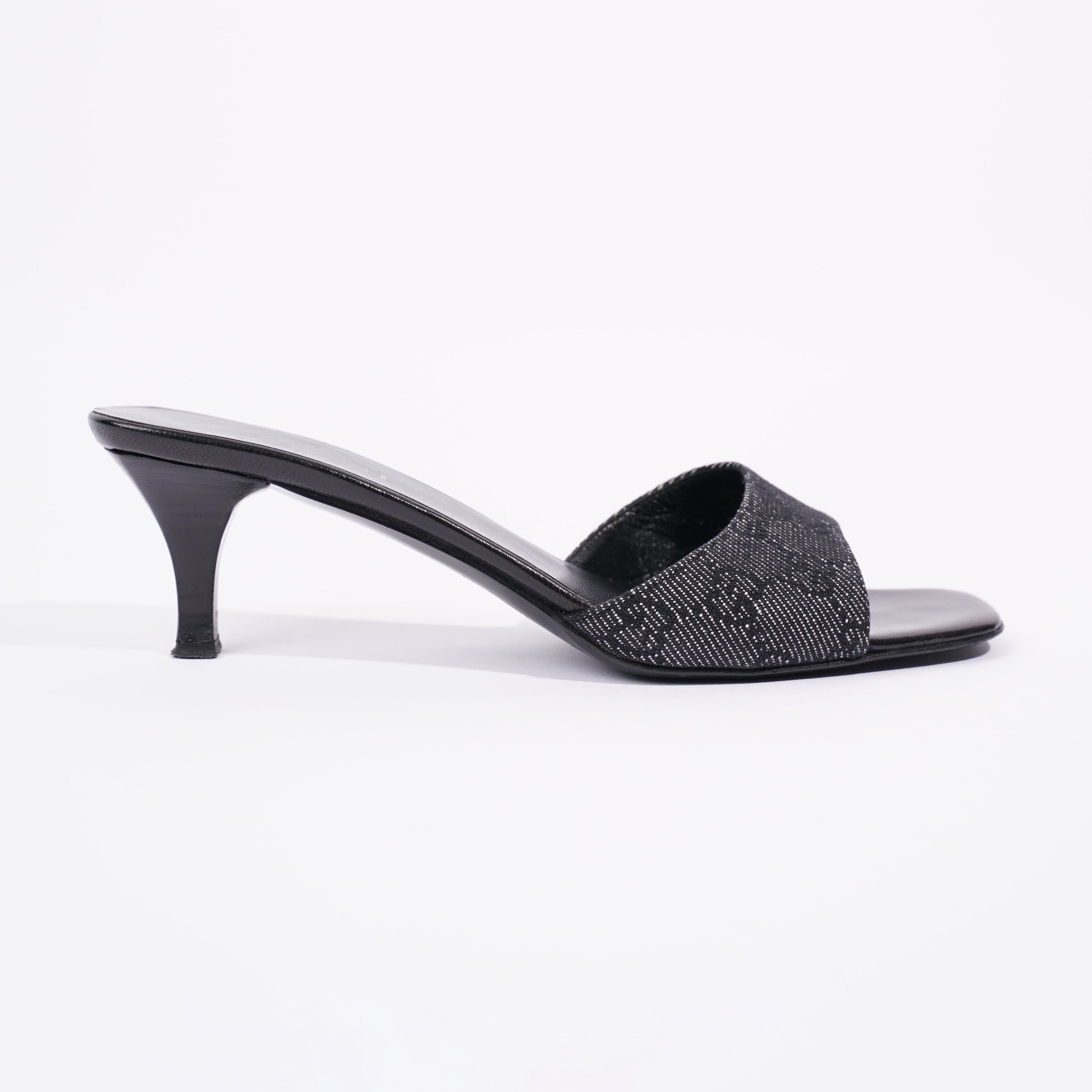 Gucci Womens Mule Sandals Black / White EU 37 / UK 4