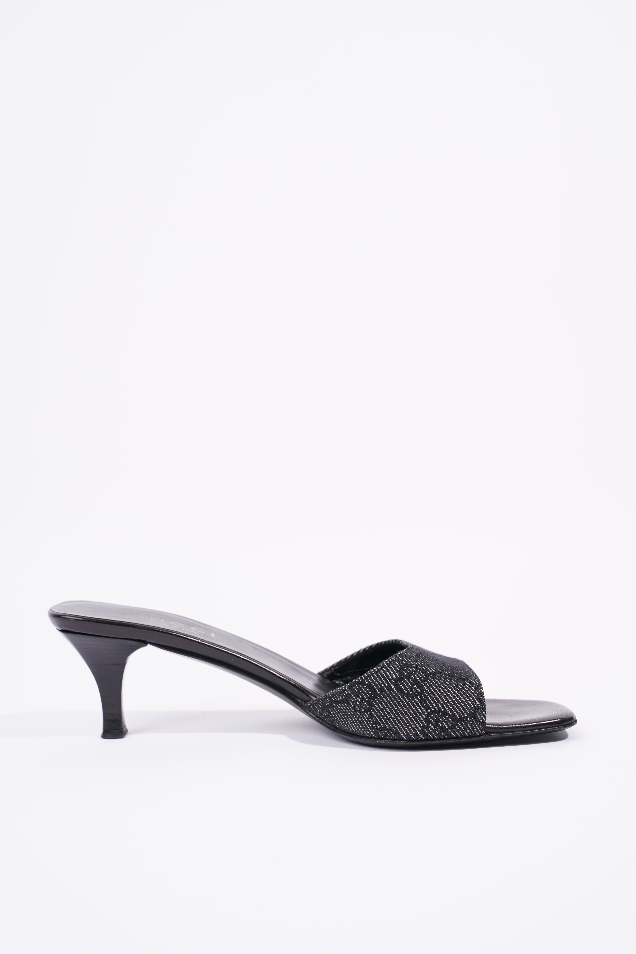 Gucci Womens Mule Sandals Black / White EU 37 / UK 4