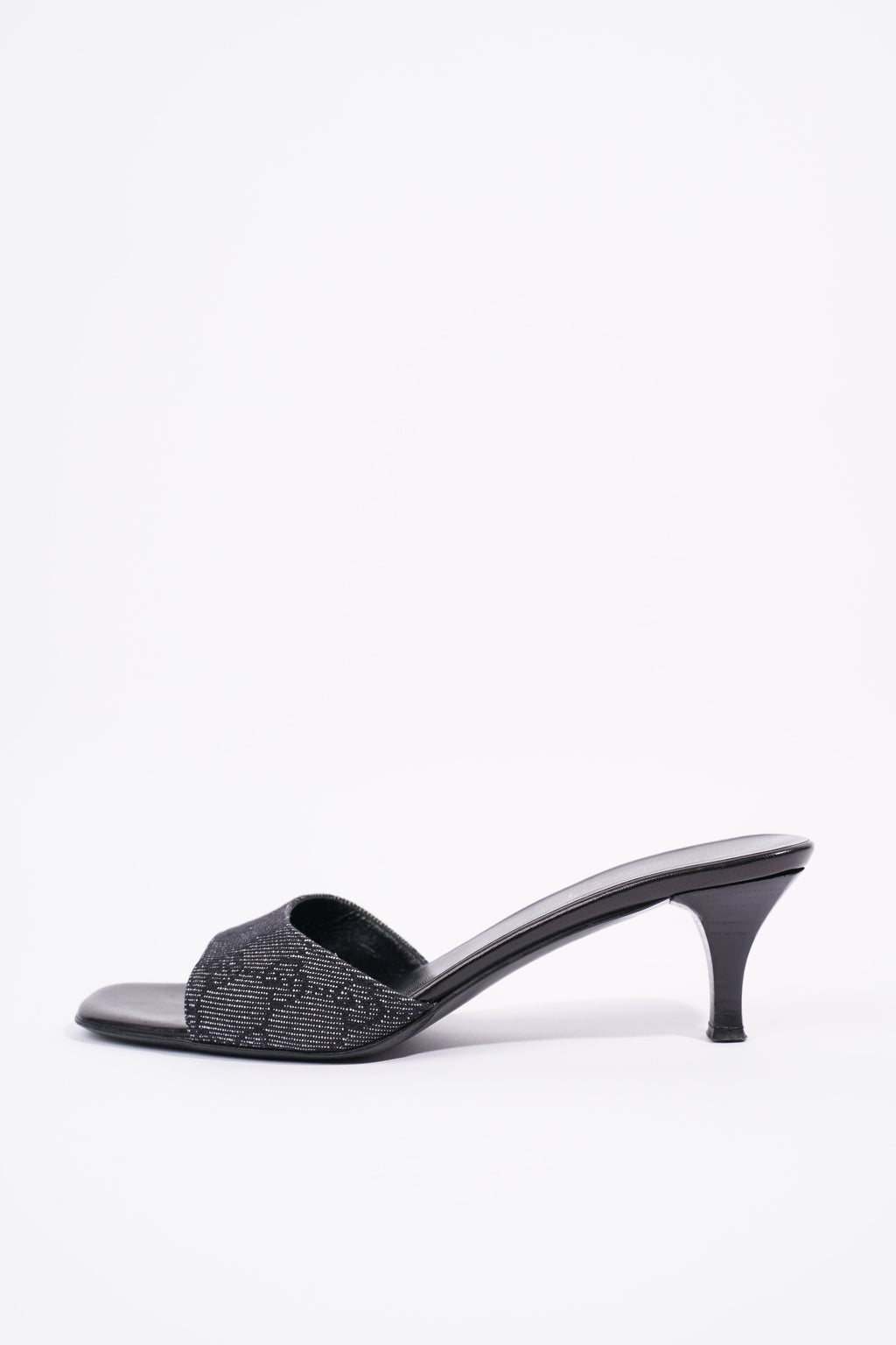 Gucci Womens Mule Sandals Black / White EU 37 / UK 4
