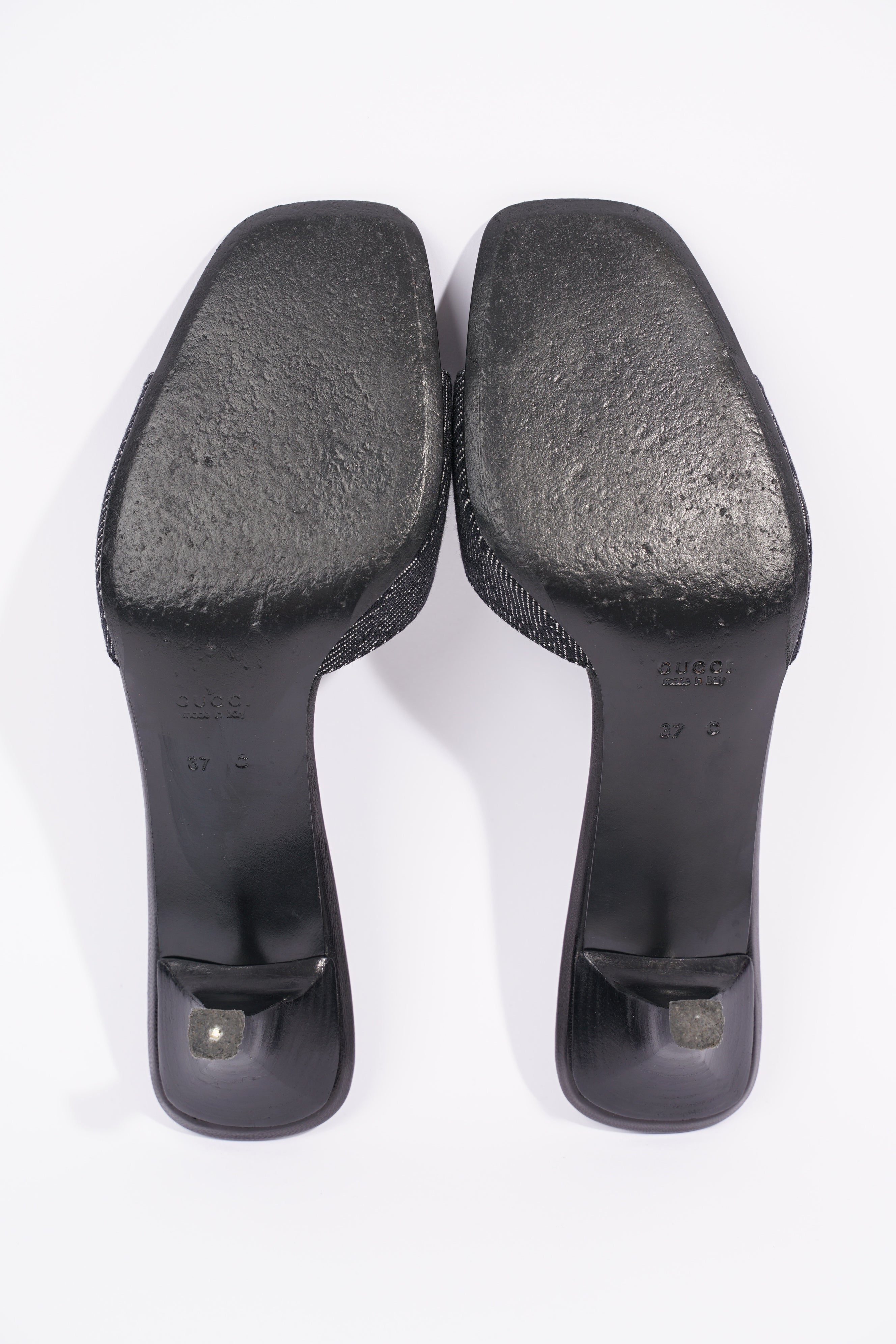 Gucci Womens Mule Sandals Black / White EU 37 / UK 4