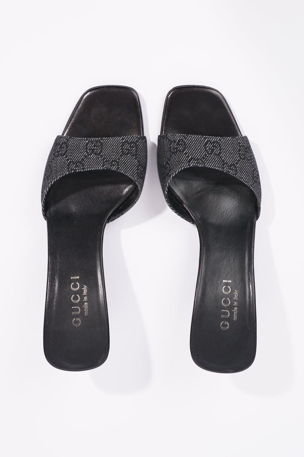 Gucci Womens Mule Sandals Black / White EU 37 / UK 4