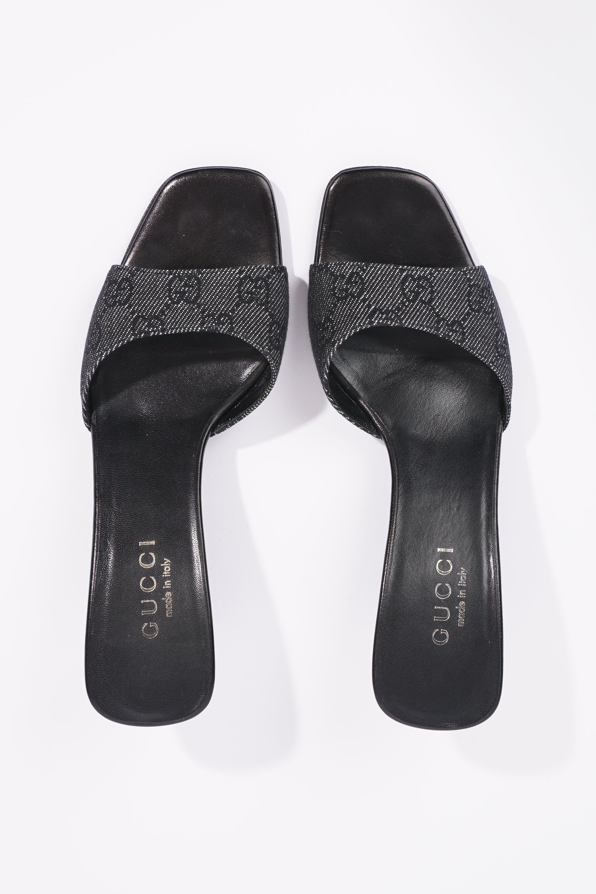 Gucci Womens Mule Sandals Black / White EU 37 / UK 4