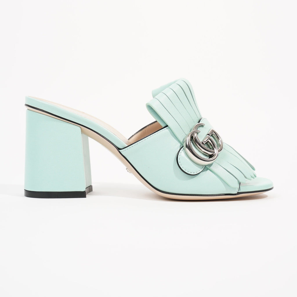 Gucci Womens Marmont Fringe Sandal Baby Blue EU 36 / UK 3