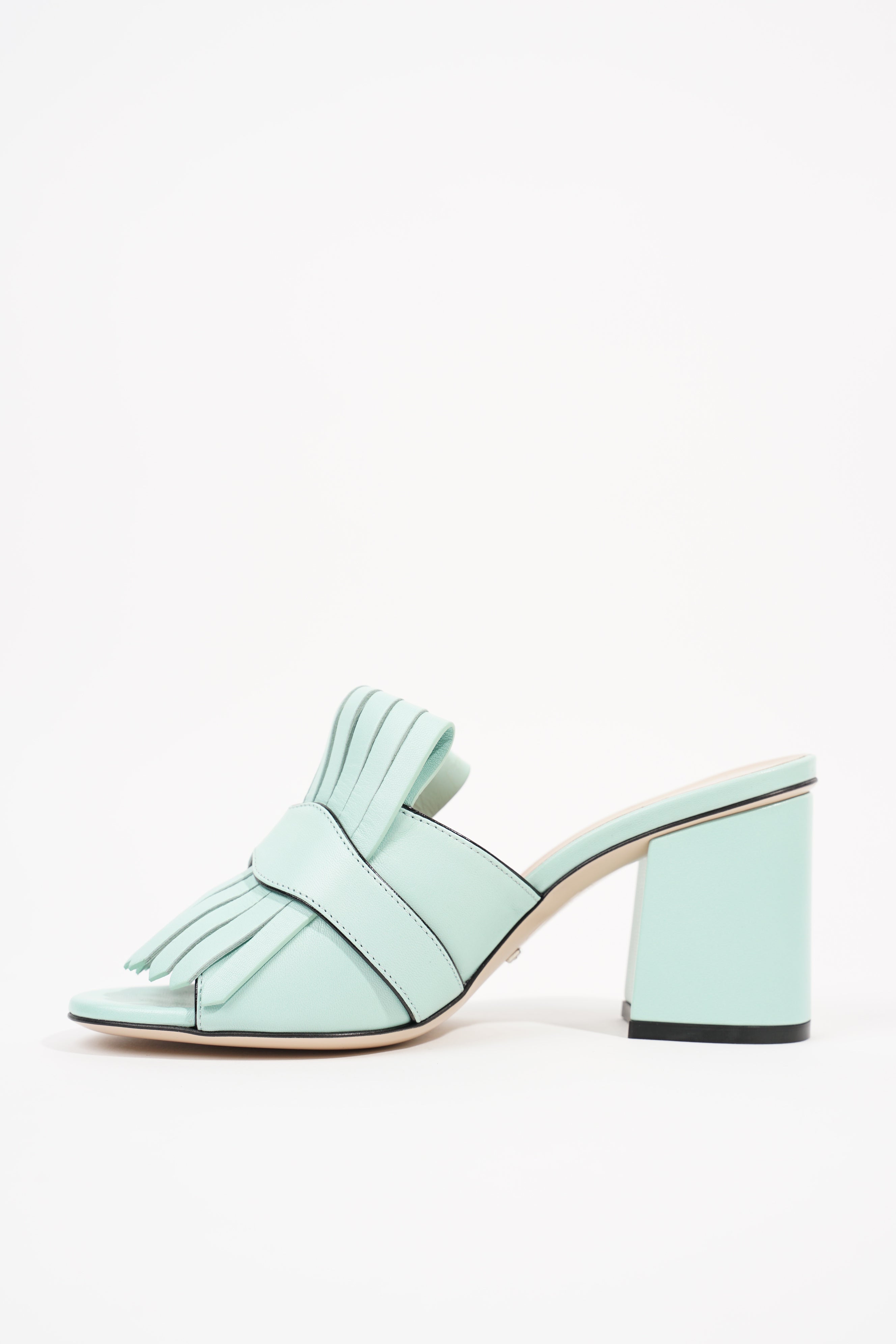 Gucci Womens Marmont Fringe Sandal Baby Blue EU 36 / UK 3
