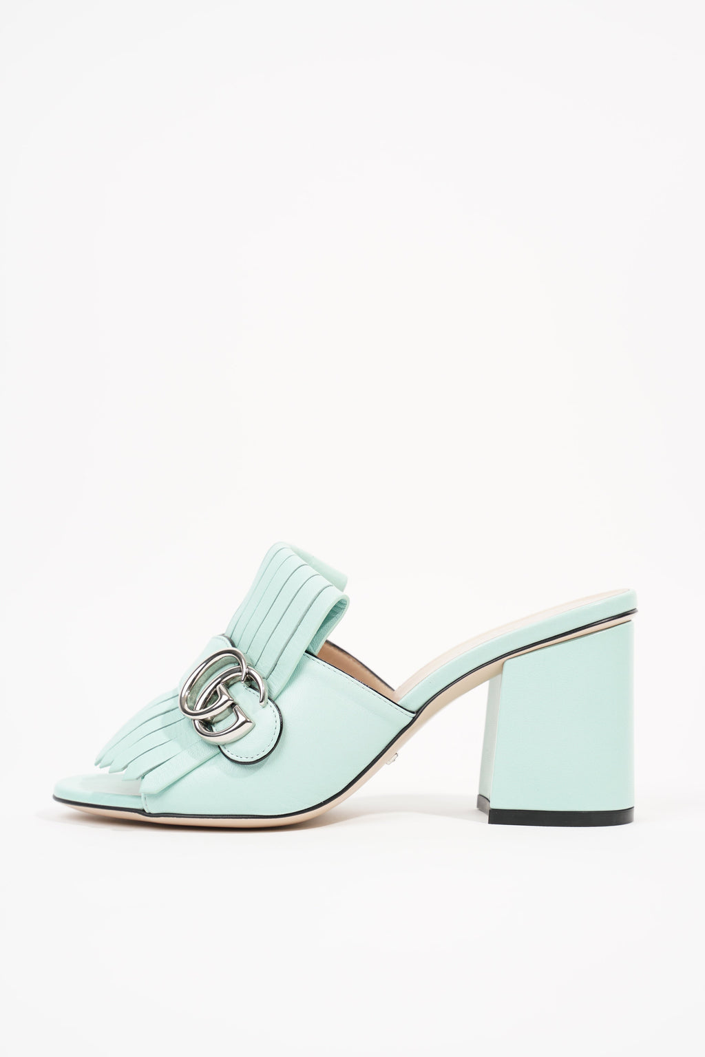 Gucci Womens Marmont Fringe Sandal Baby Blue EU 36 / UK 3