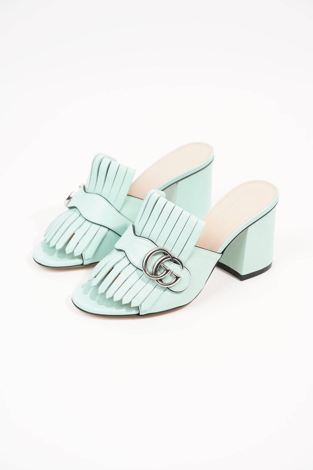 Gucci Womens Marmont Fringe Sandal Baby Blue EU 36 / UK 3