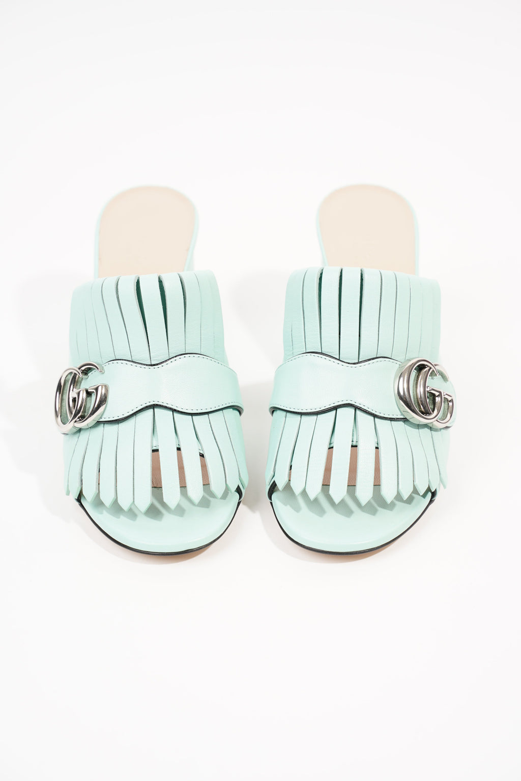 Gucci Womens Marmont Fringe Sandal Baby Blue EU 36 / UK 3