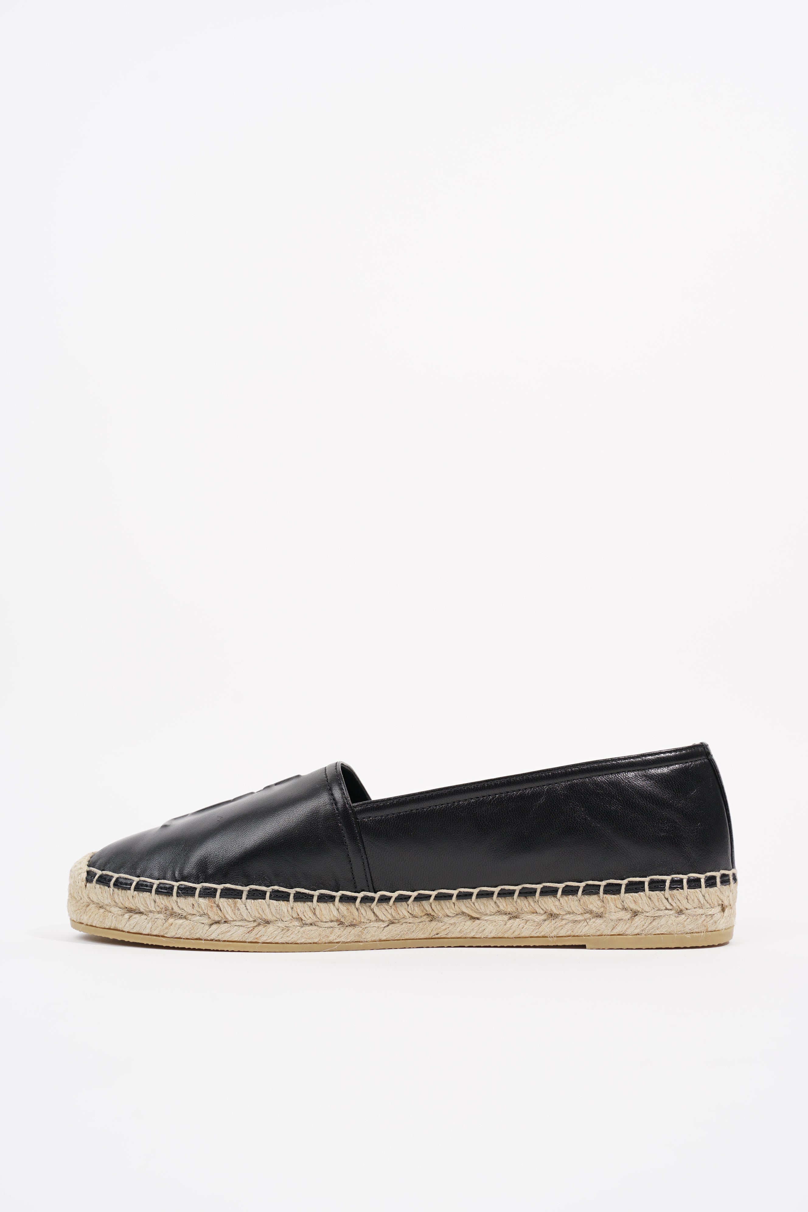 Saint Laurent Womens Espadrille Black EU 38.5 / UK 5.5