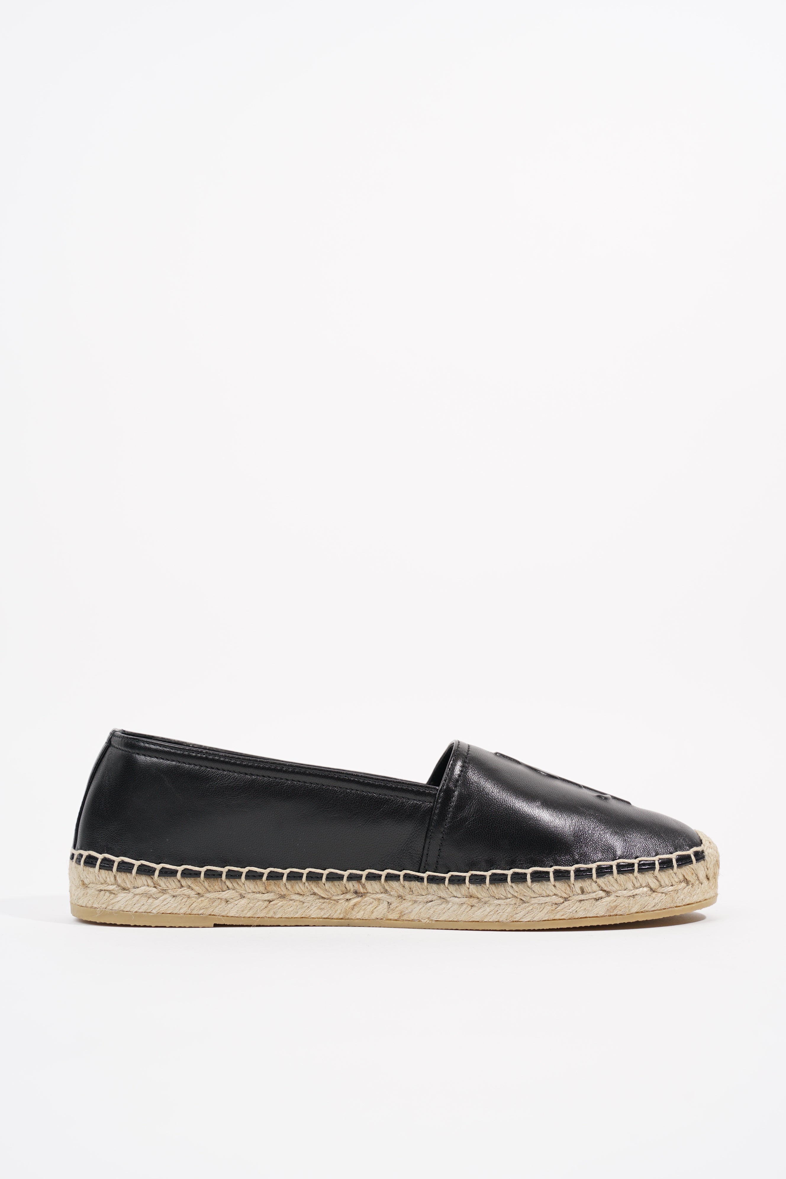 Saint Laurent Womens Espadrille Black EU 38.5 / UK 5.5
