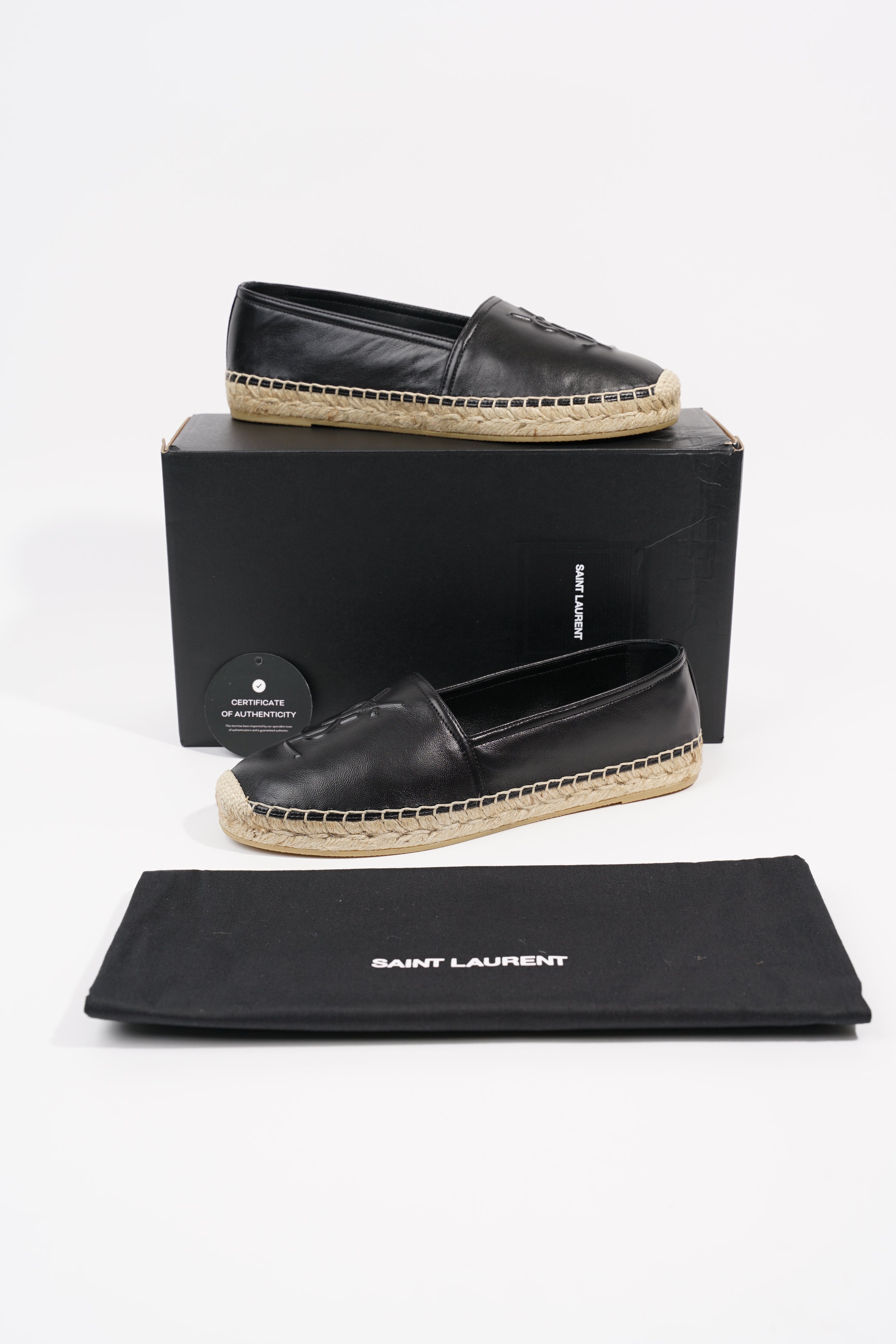 Saint Laurent Womens Espadrille Black EU 38.5 / UK 5.5