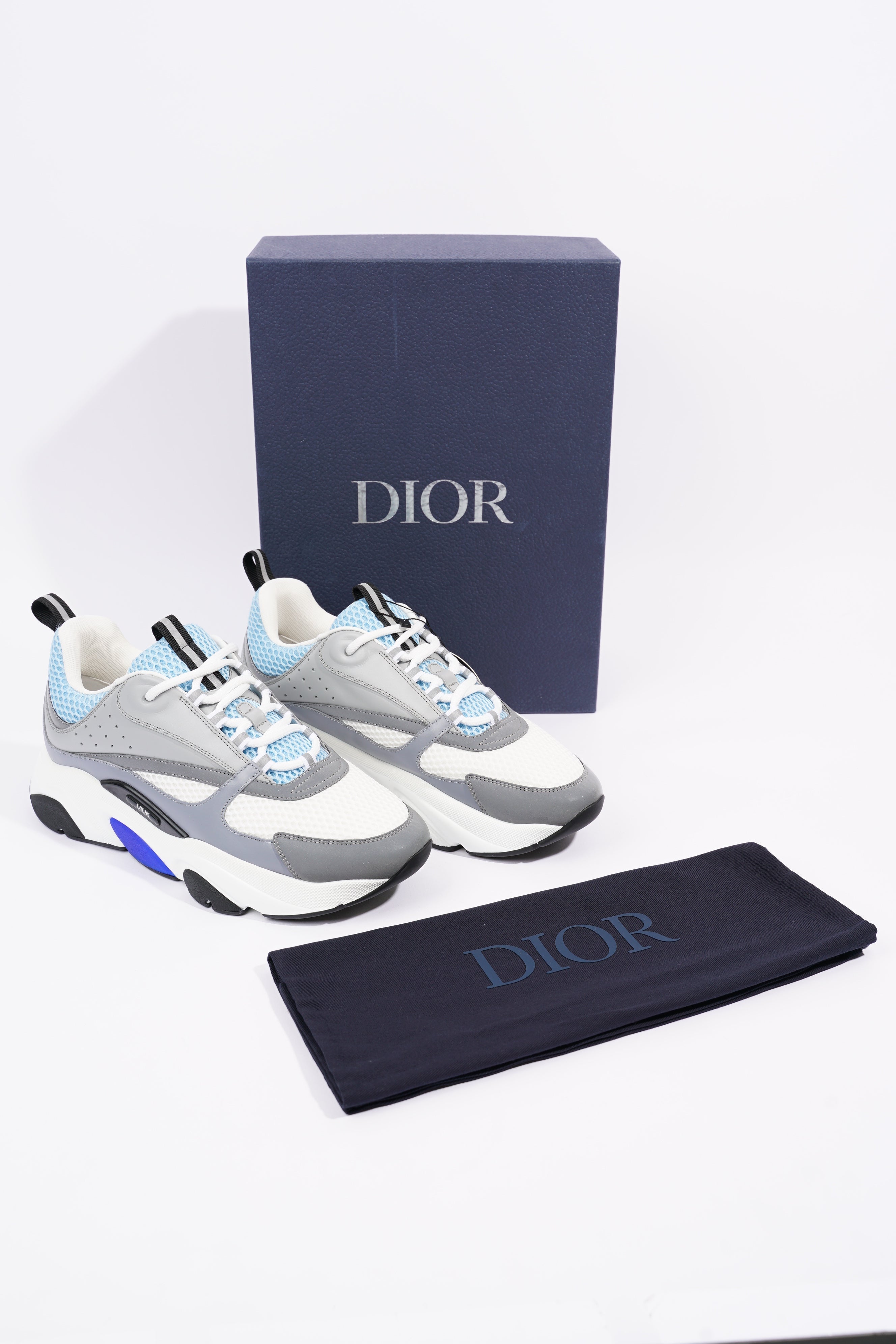Christian Dior Mens B22 Grey / White / Baby Blue EU 43.5 / UK 9.5