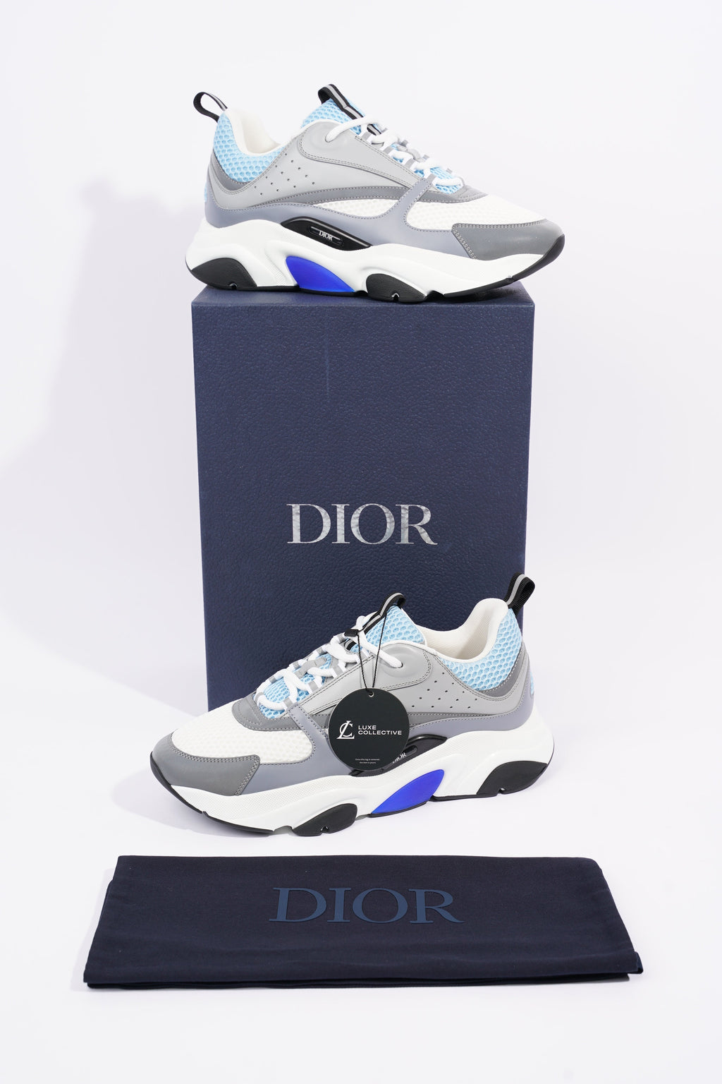 Christian Dior Mens B22 Grey / White / Baby Blue EU 43.5 / UK 9.5