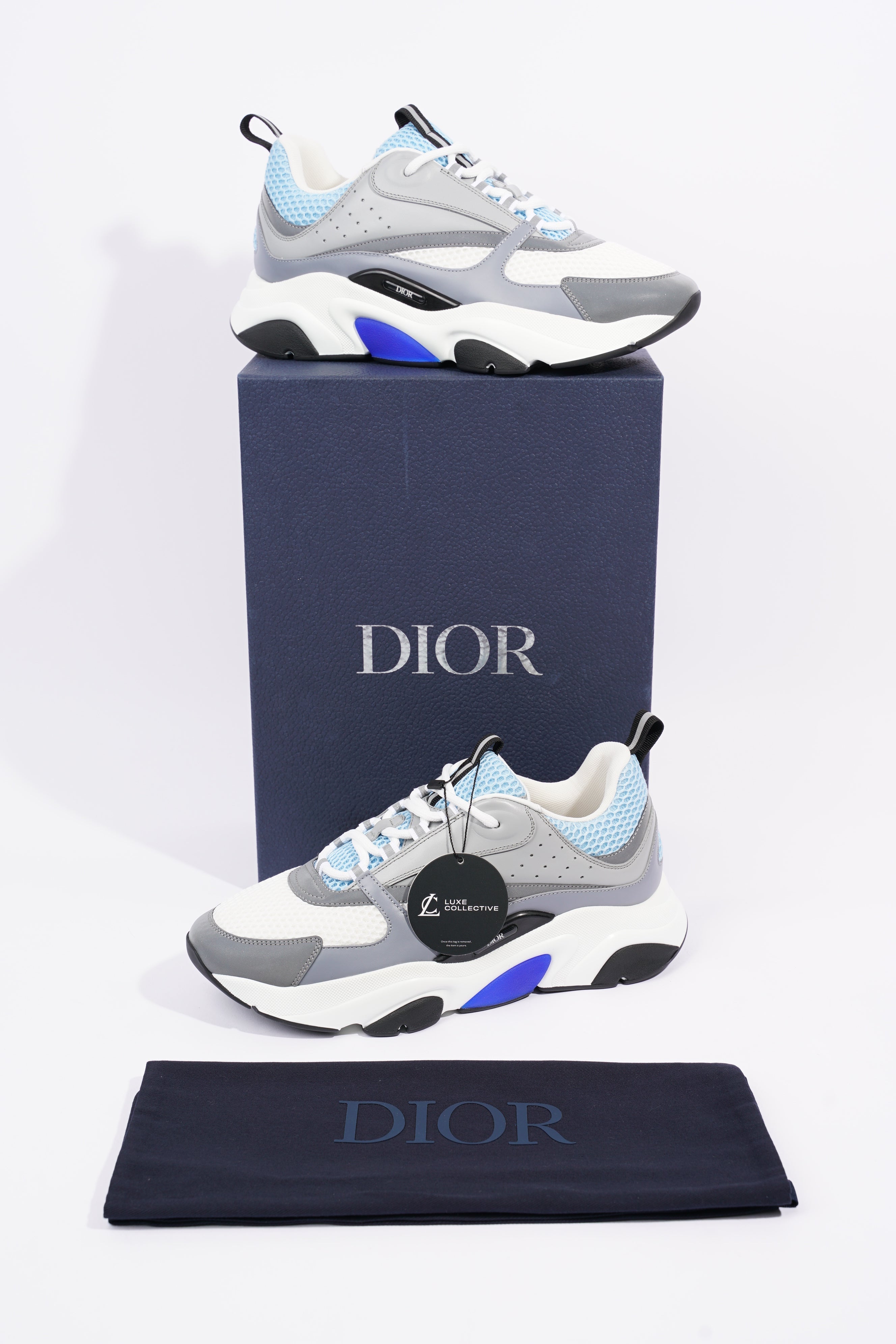Christian Dior Mens B22 Grey / White / Baby Blue EU 43.5 / UK 9.5