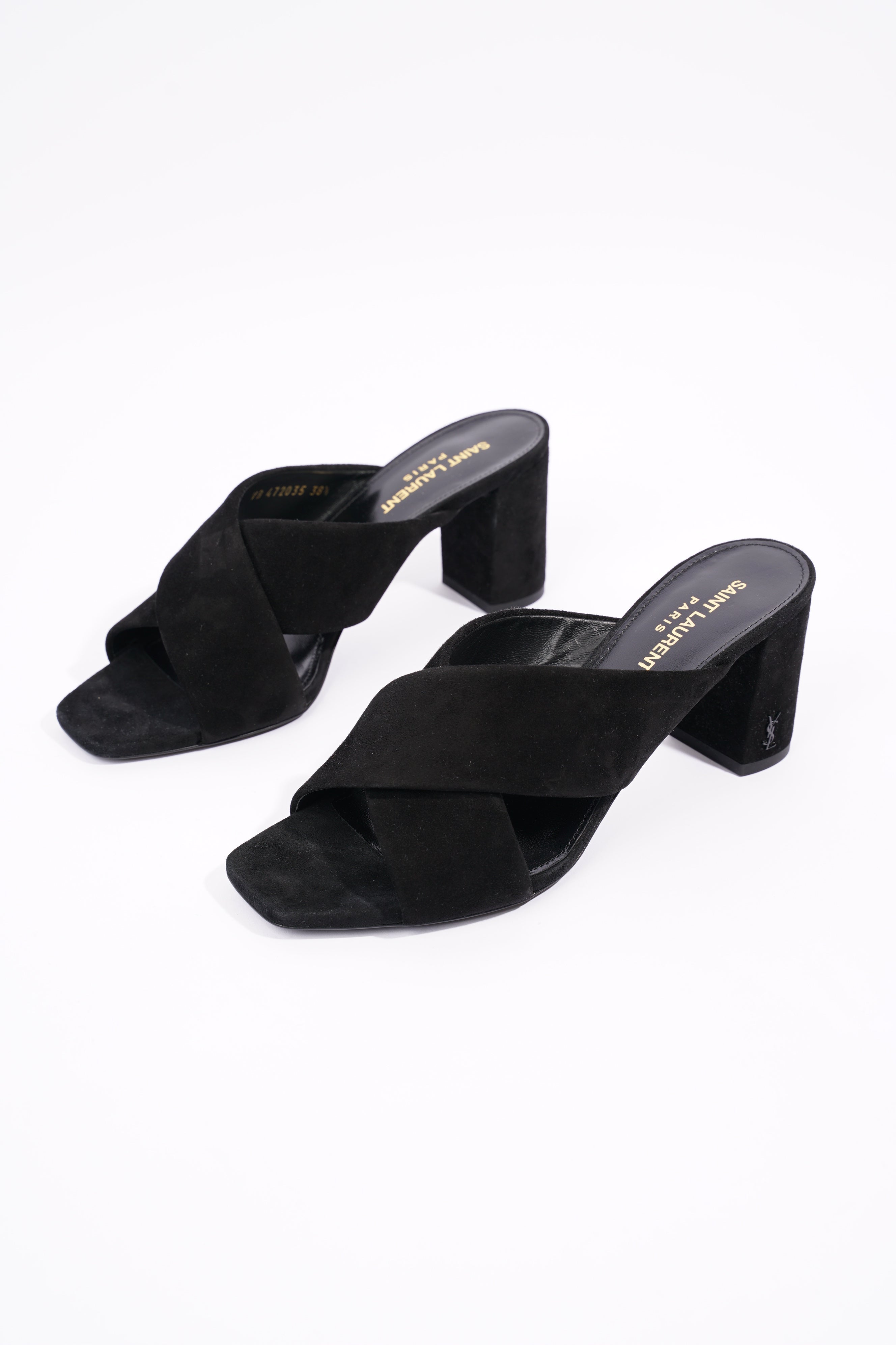 Saint Laurent Womens Lou Lou 70 Mule Black EU 38.5 / UK 5.5
