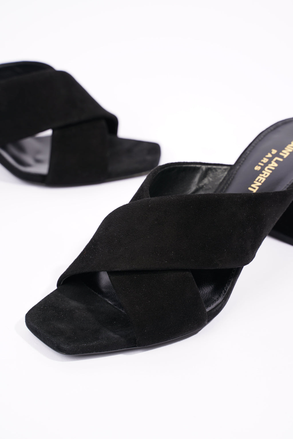 Saint Laurent Womens Lou Lou 70 Mule Black EU 38.5 / UK 5.5
