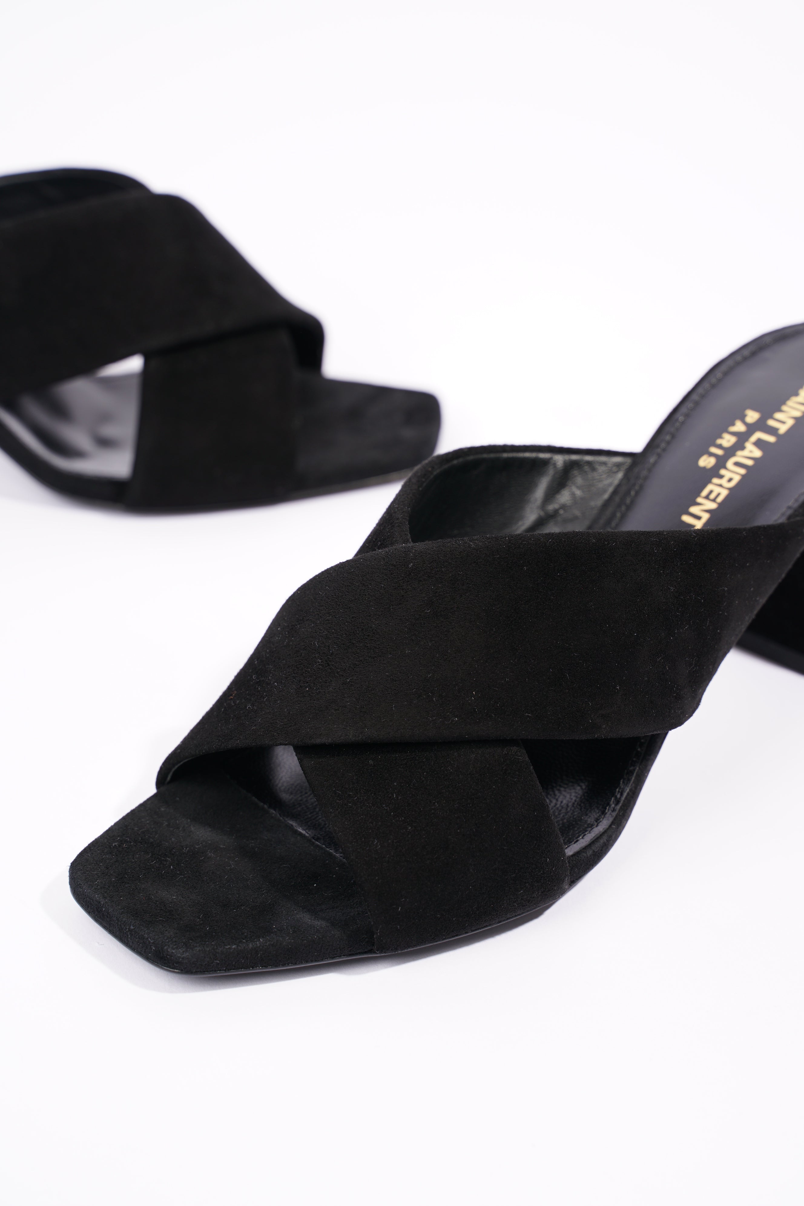 Saint Laurent Womens Lou Lou 70 Mule Black EU 38.5 / UK 5.5