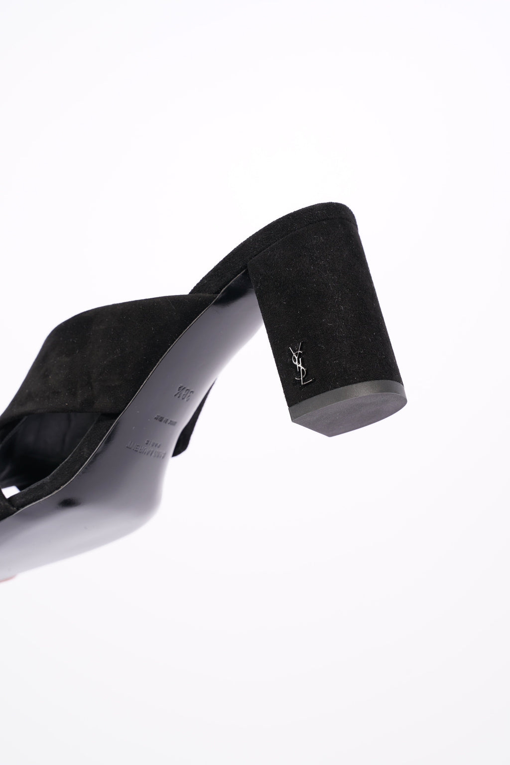 Saint Laurent Womens Lou Lou 70 Mule Black EU 38.5 / UK 5.5