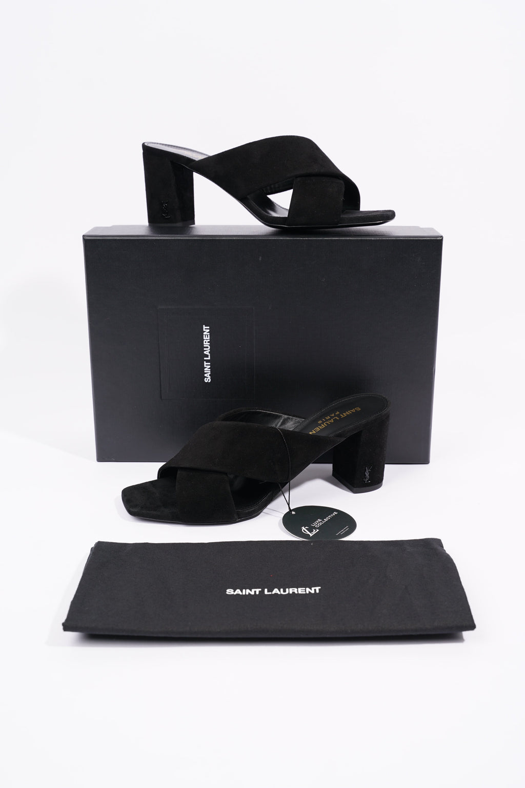 Saint Laurent Womens Lou Lou 70 Mule Black EU 38.5 / UK 5.5