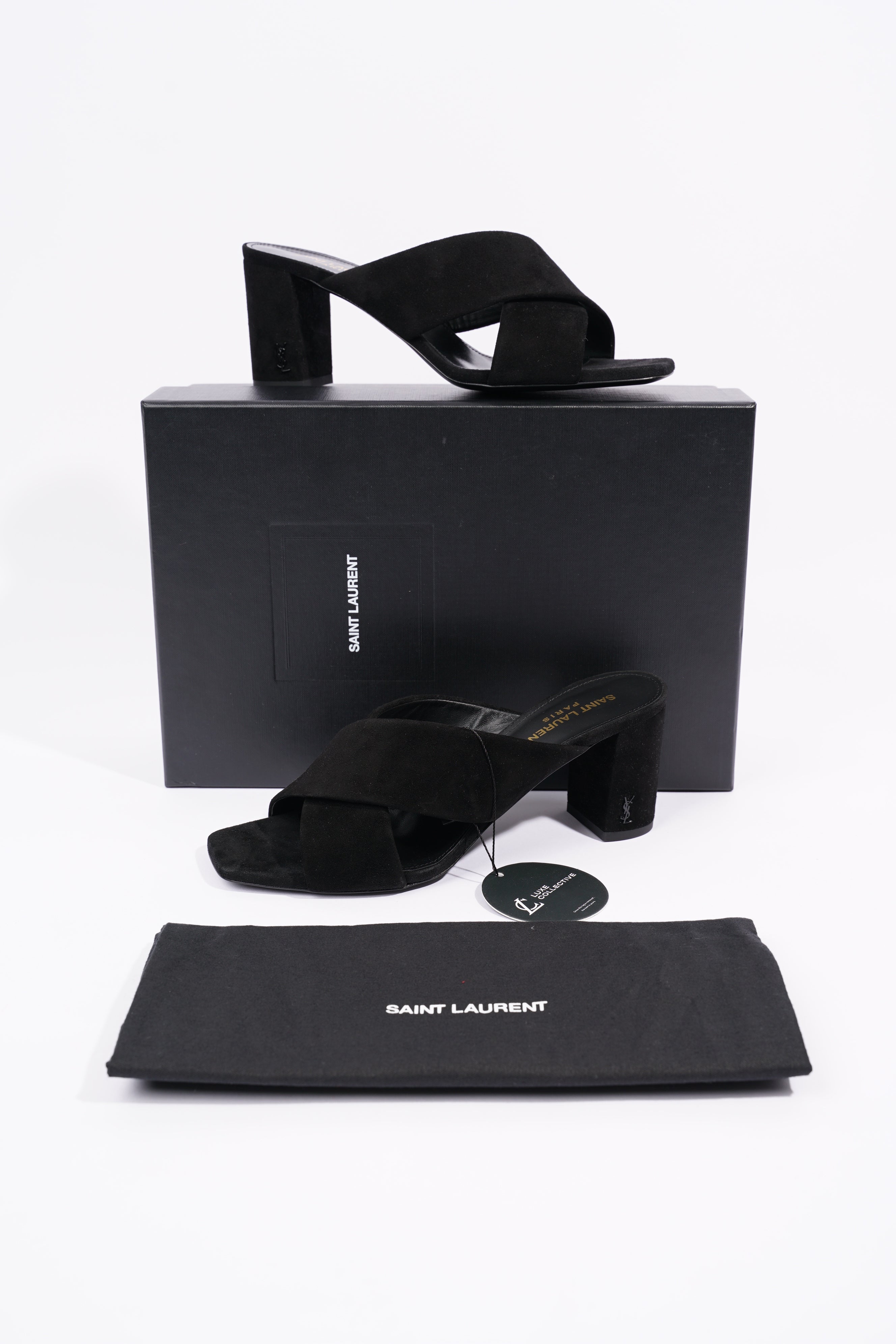 Saint Laurent Womens Lou Lou 70 Mule Black EU 38.5 / UK 5.5
