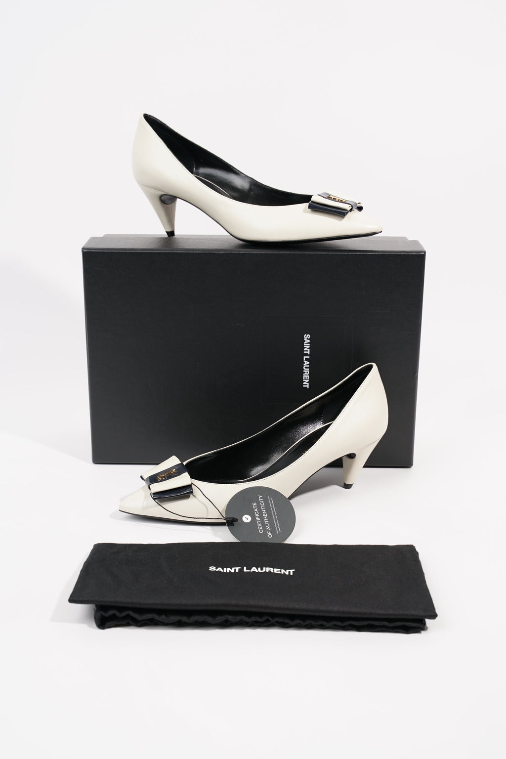 Saint Laurent Womens Anais 55 Cream EU 37 / UK 4