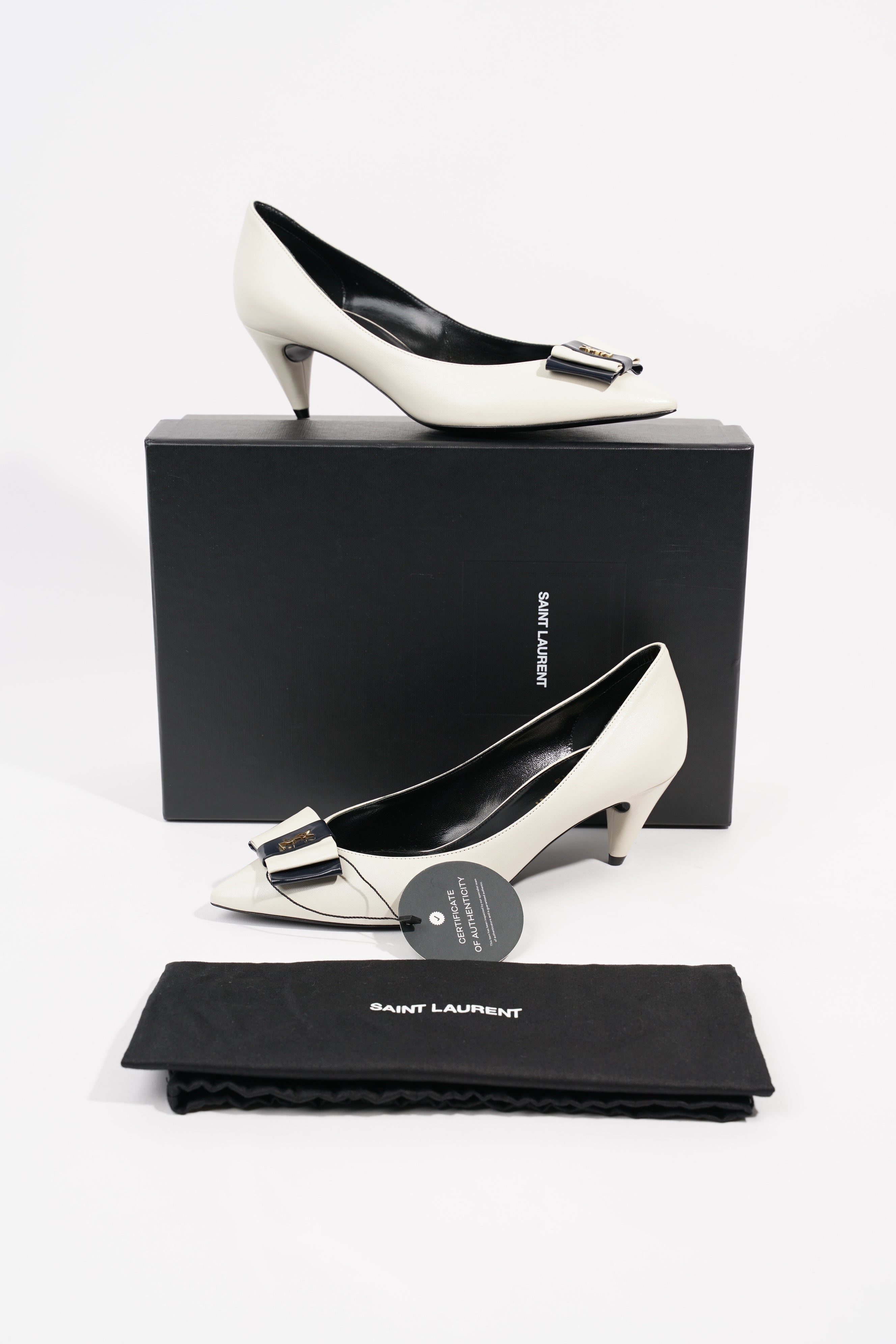 Saint Laurent Womens Anais 55 Cream EU 37 / UK 4