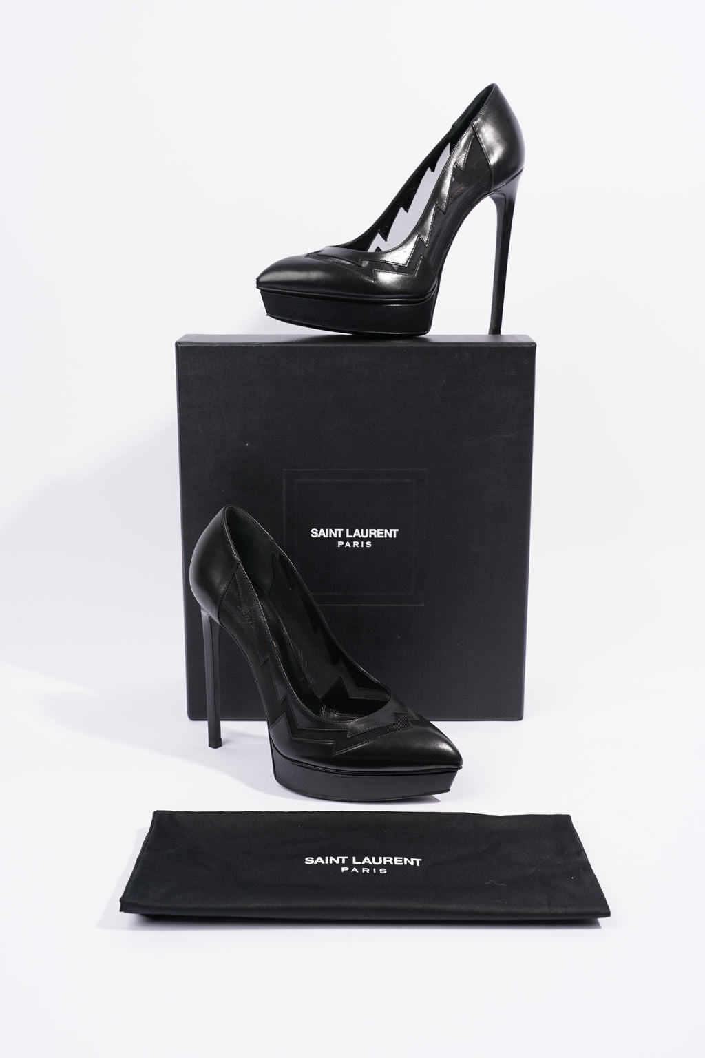 Saint Laurent Womens Janis Net 105 Black EU 37 / UK 4