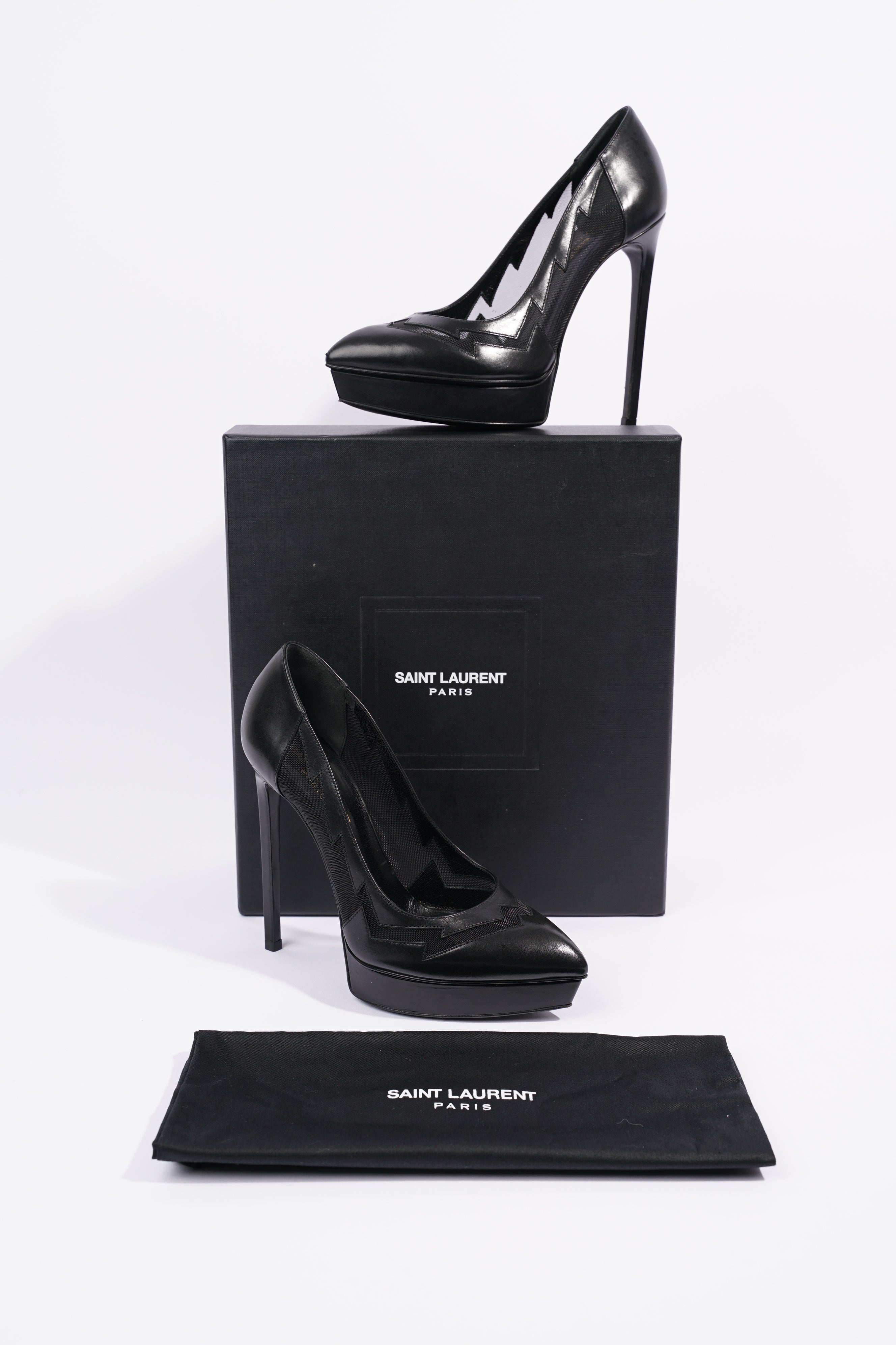 Saint Laurent Womens Janis Net 105 Black EU 37 / UK 4