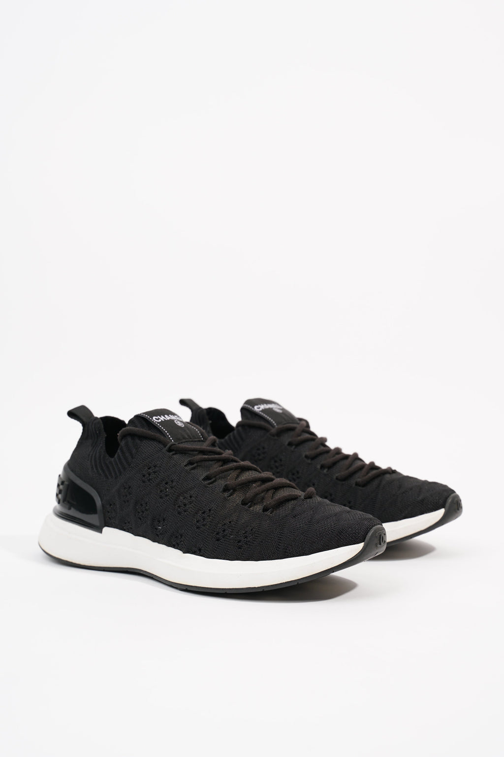 Chanel Womens Knitted Sneaker Black EU 38 / UK 5
