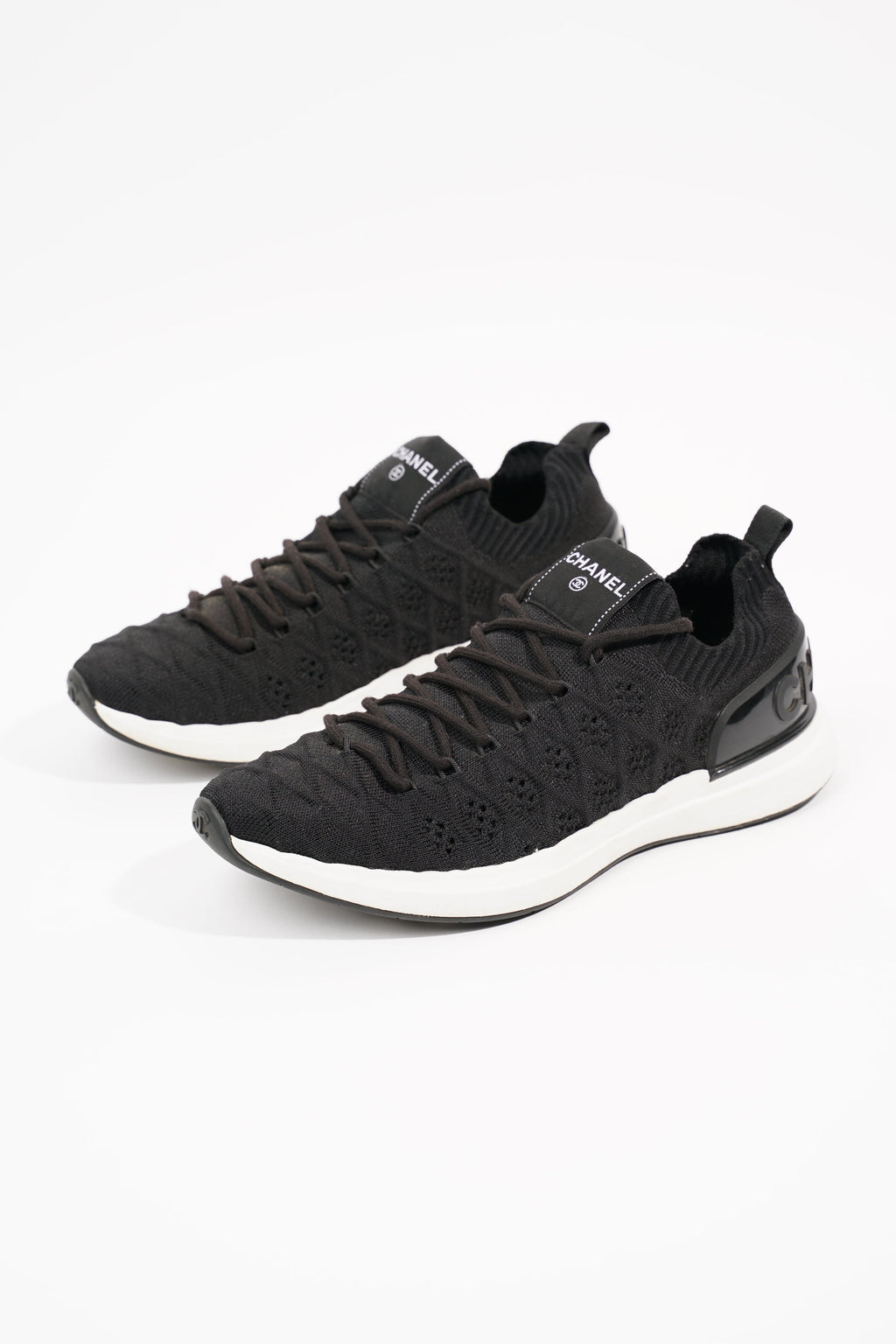 Chanel Womens Knitted Sneaker Black EU 38 / UK 5