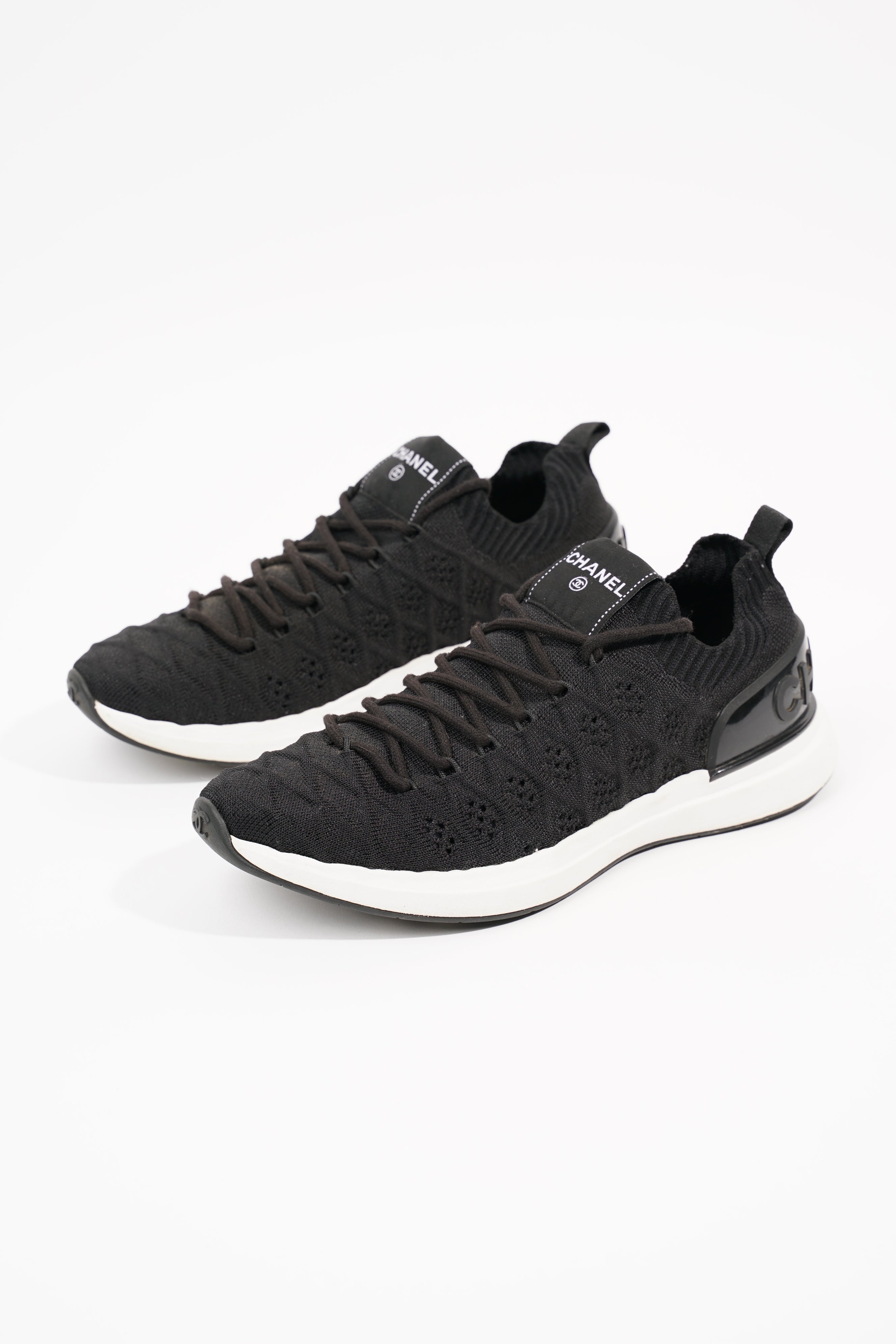 Chanel Womens Knitted Sneaker Black EU 38 / UK 5