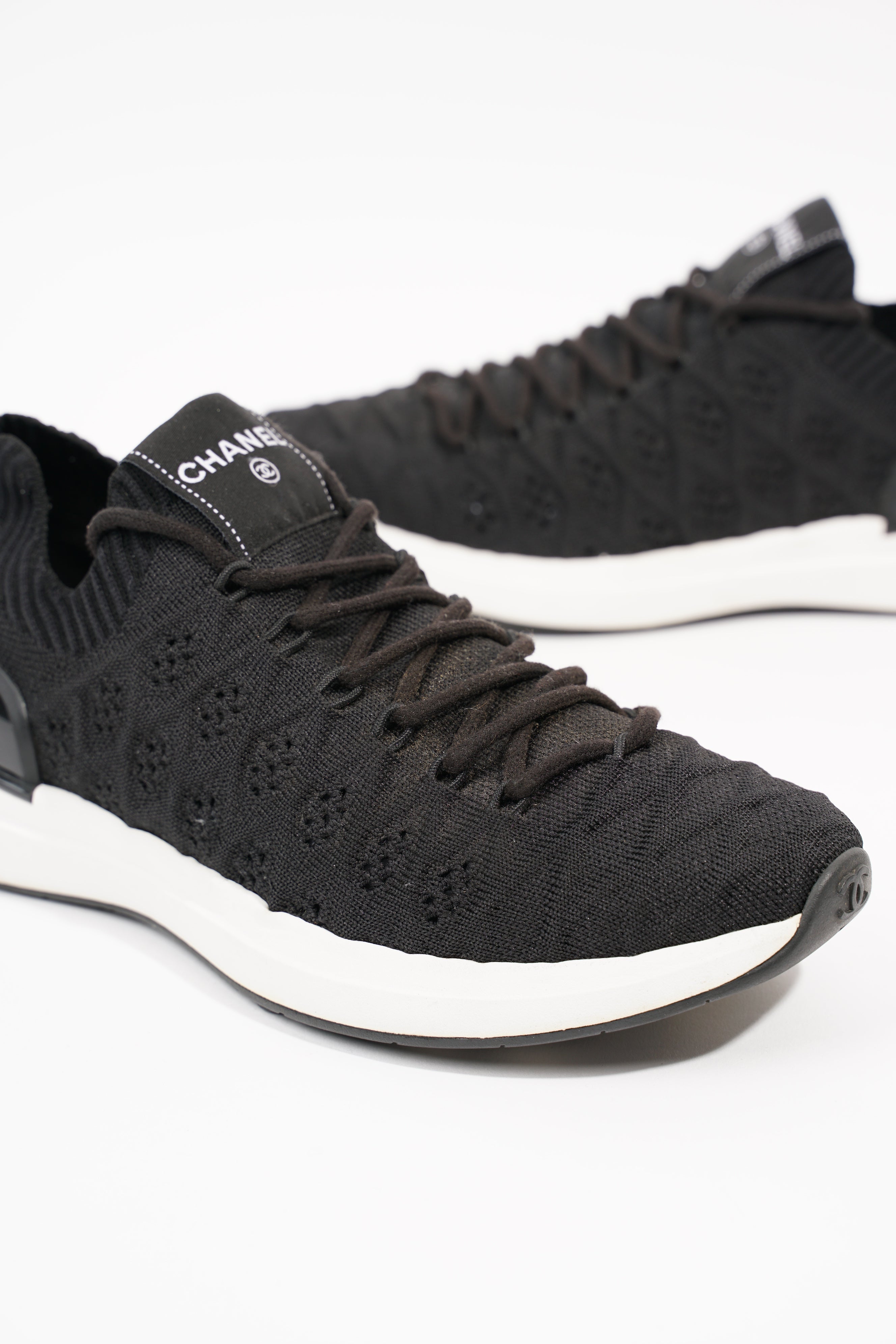 Chanel Womens Knitted Sneaker Black EU 38 / UK 5