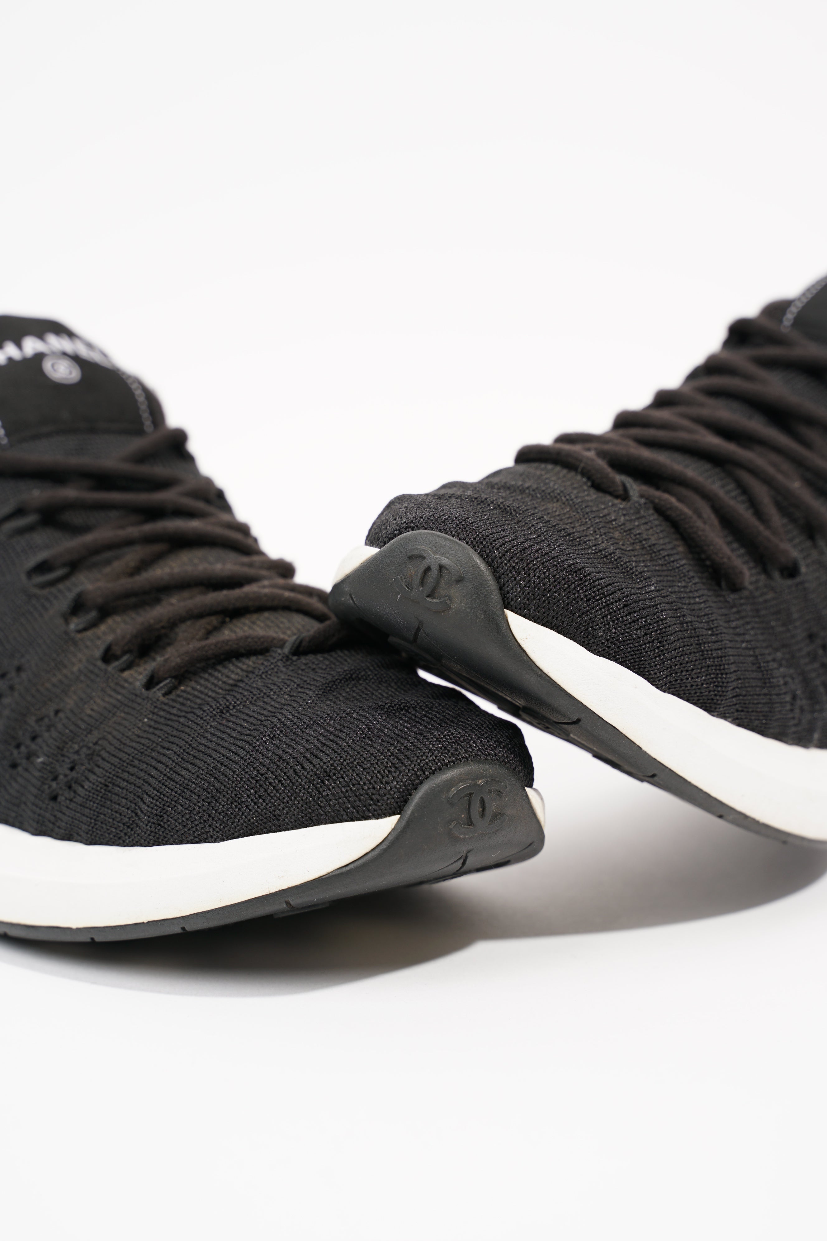 Chanel Womens Knitted Sneaker Black EU 38 / UK 5