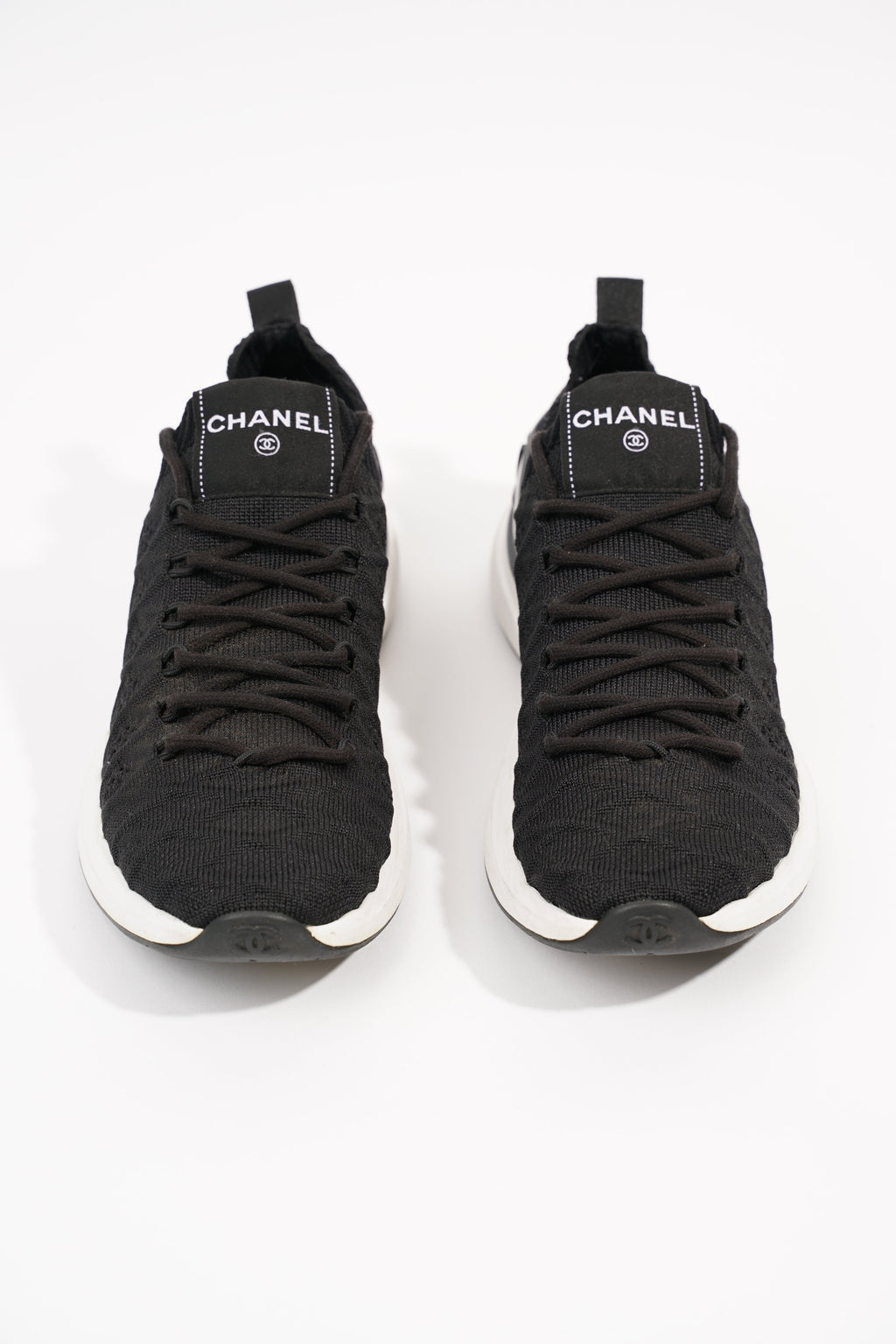 Chanel Womens Knitted Sneaker Black EU 38 / UK 5