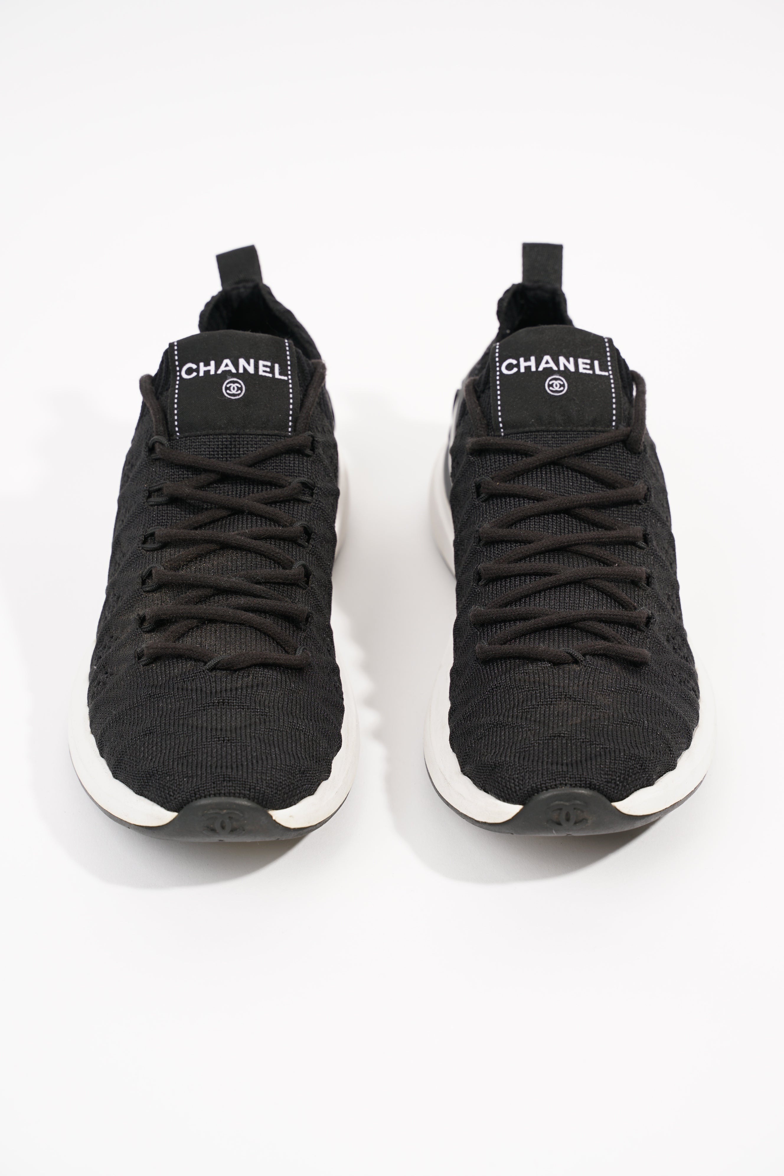 Chanel Womens Knitted Sneaker Black EU 38 / UK 5