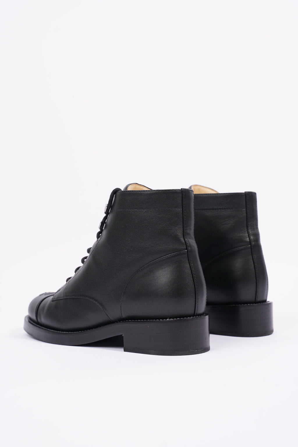 Chanel Womens Lace Up Boot Black EU 38.5 / UK 5.5