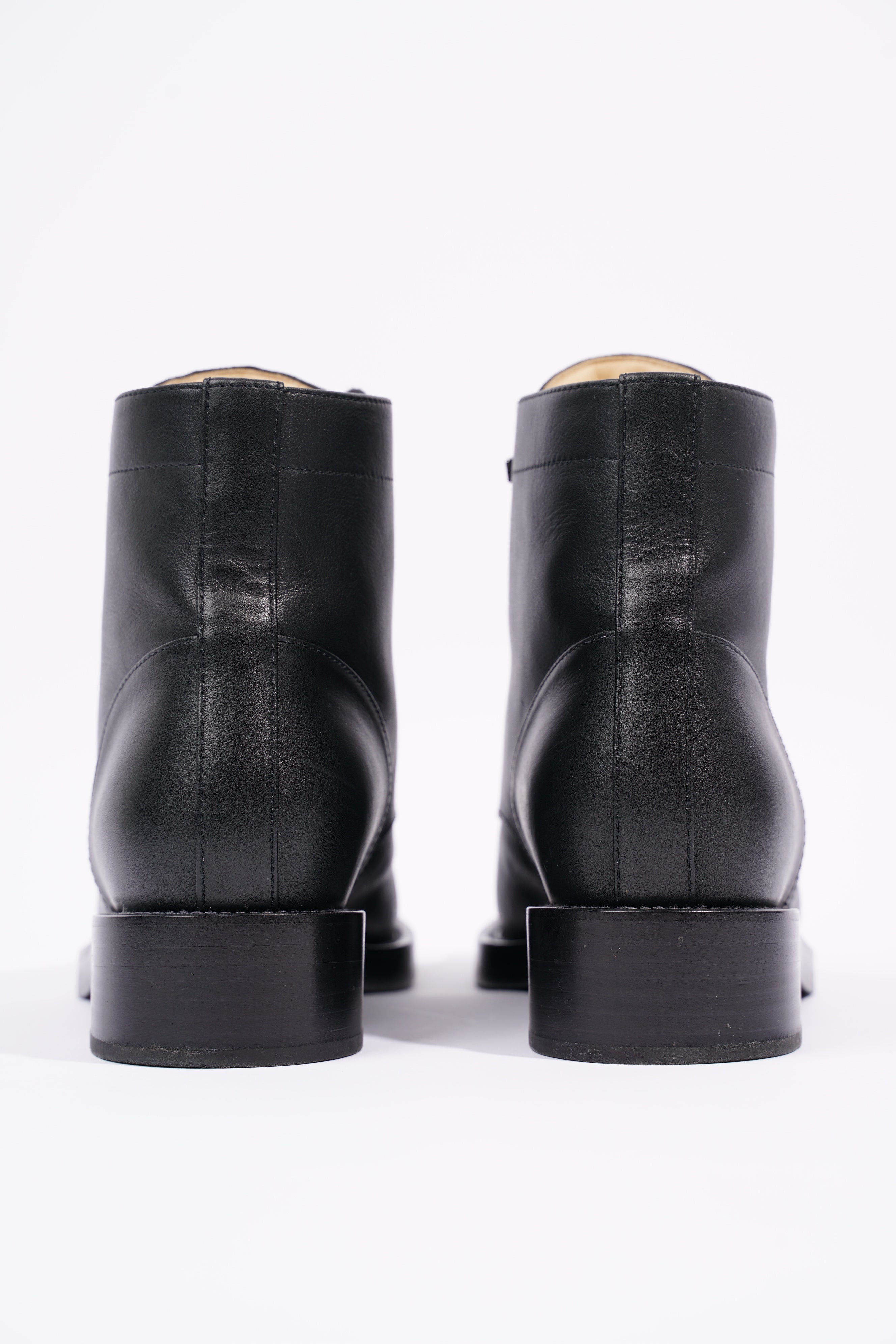 Chanel Womens Lace Up Boot Black EU 38.5 / UK 5.5