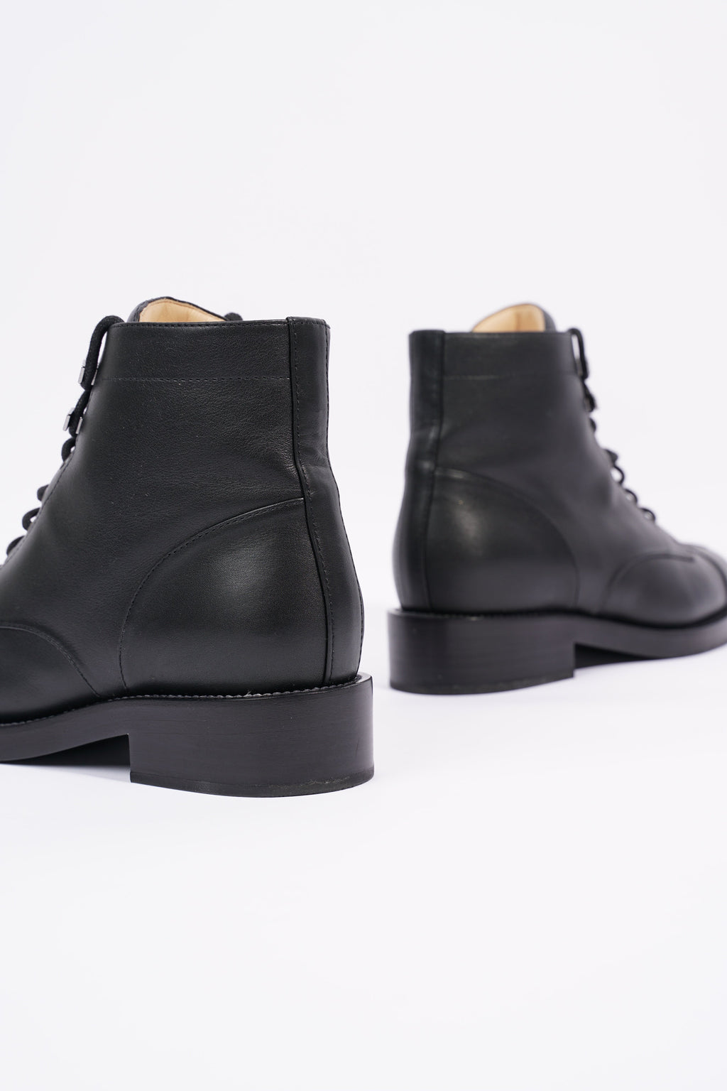 Chanel Womens Lace Up Boot Black EU 38.5 / UK 5.5