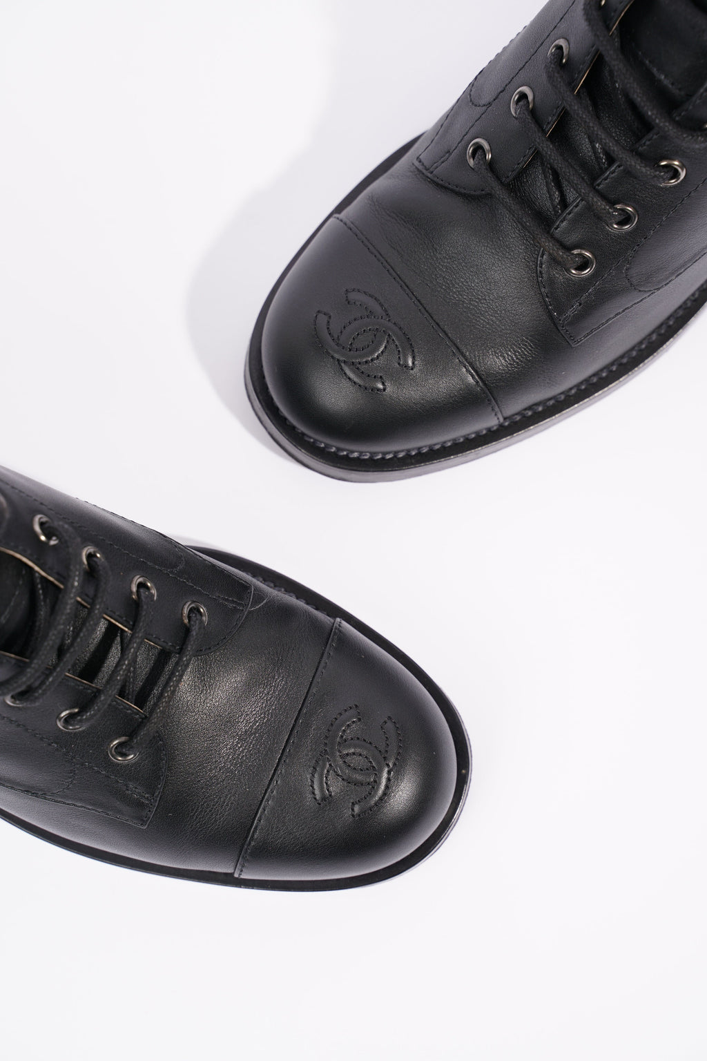 Chanel Womens Lace Up Boot Black EU 38.5 / UK 5.5